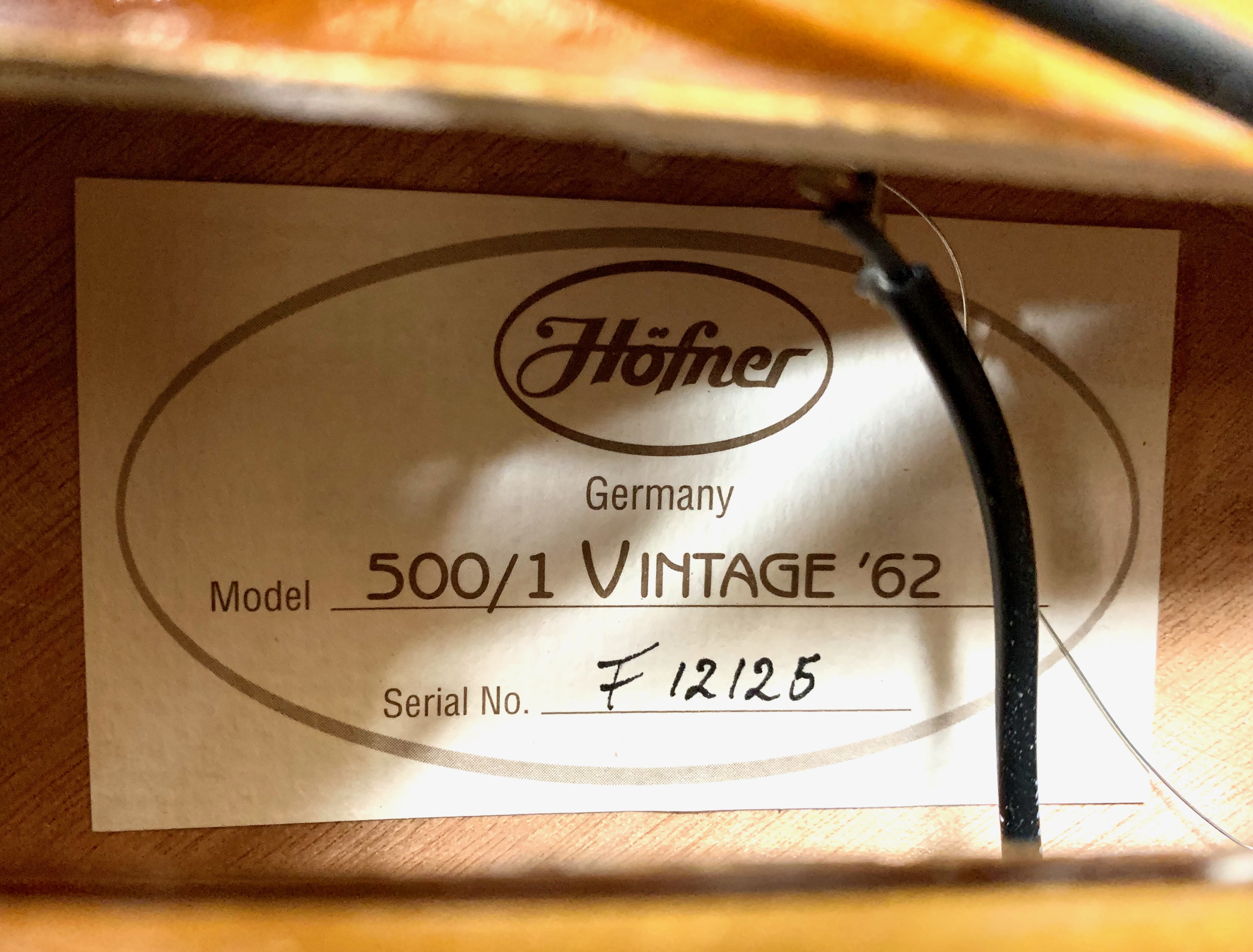 Hofner Guitars 500/1 Vintage '62 (65518)