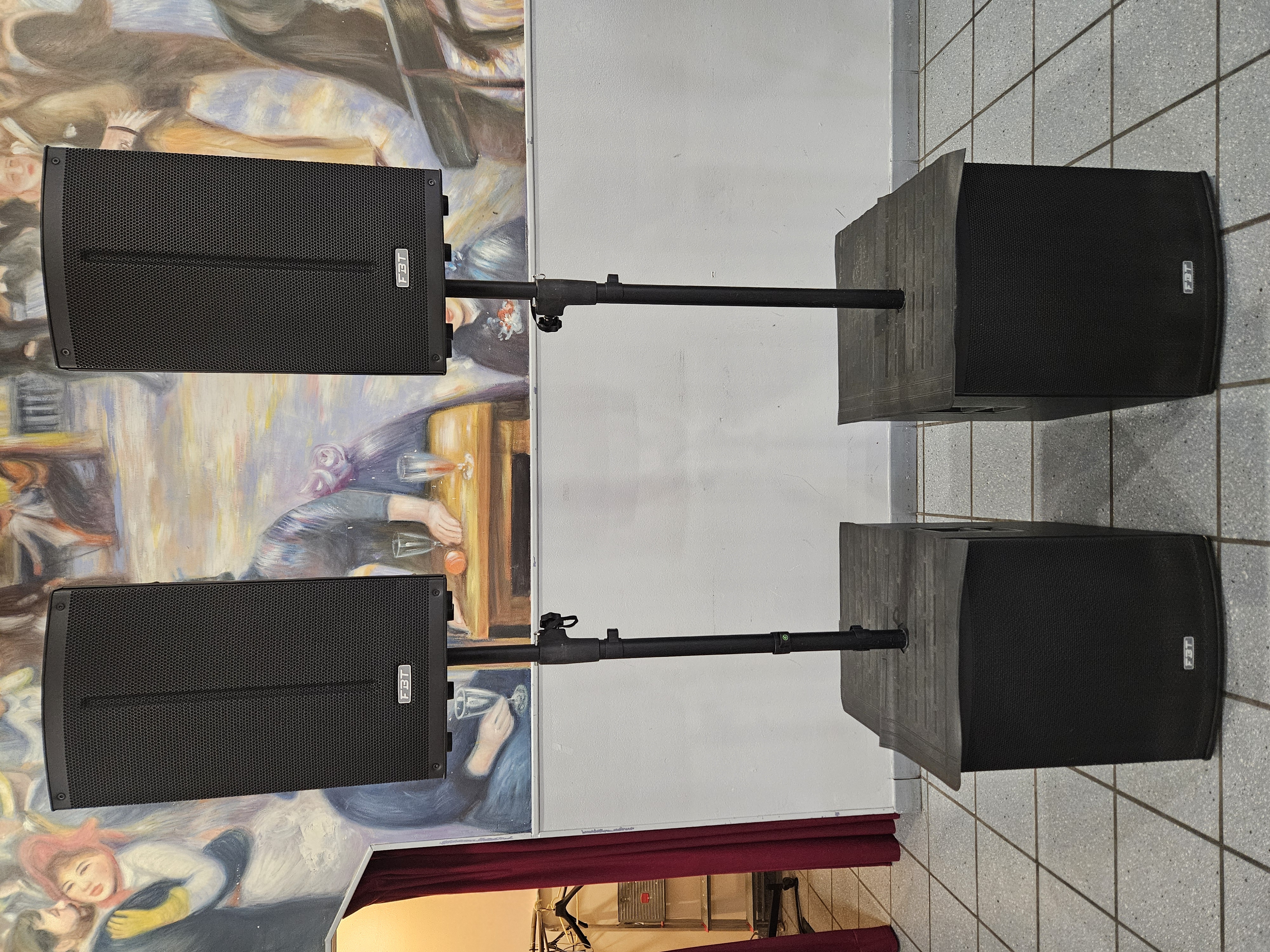 ENSEMBLE FBT   (2 SUB 115 - 2 têtes 112A - 2 têtes 110 + Housses et barres de couplage)