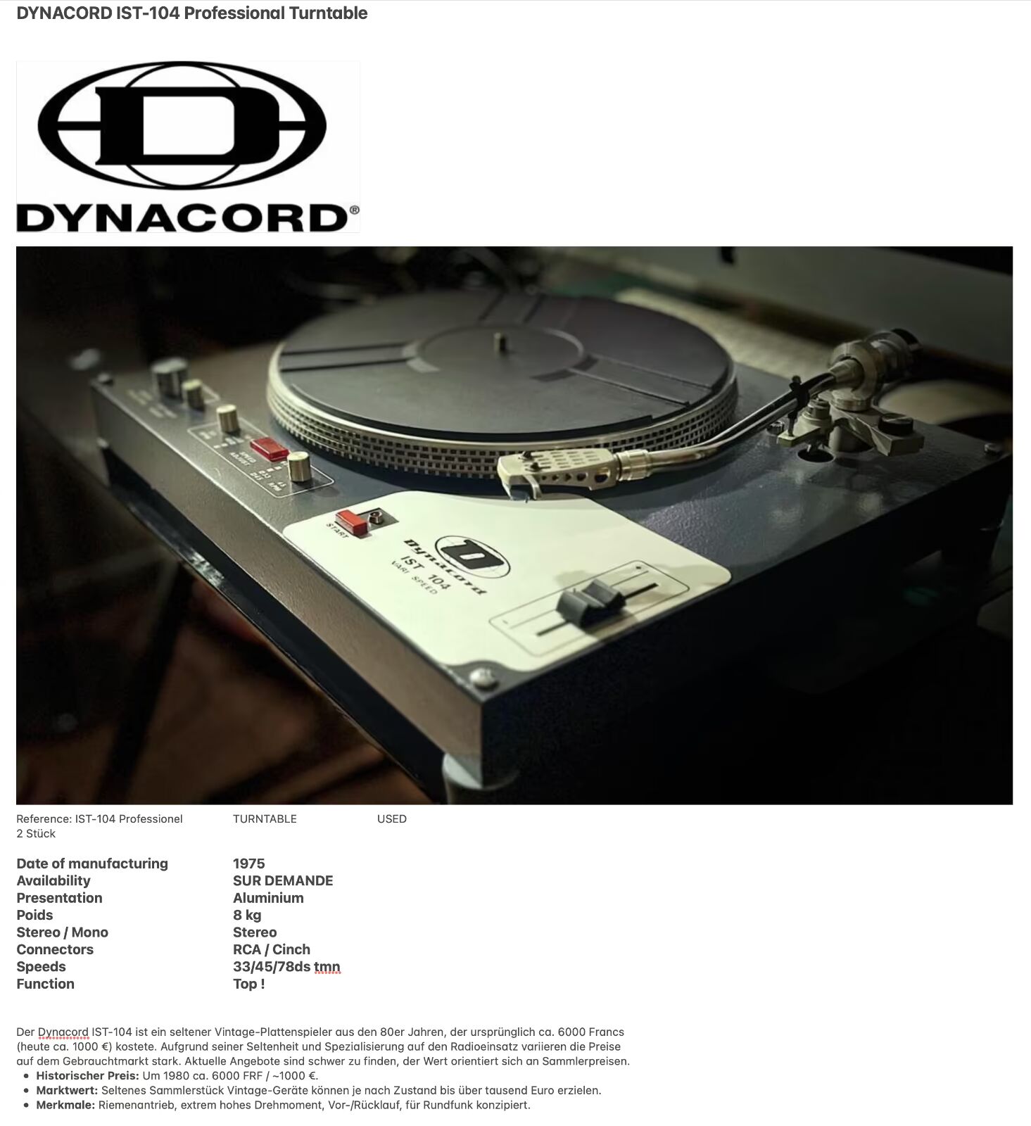 Dynacord IST 104 (28328)