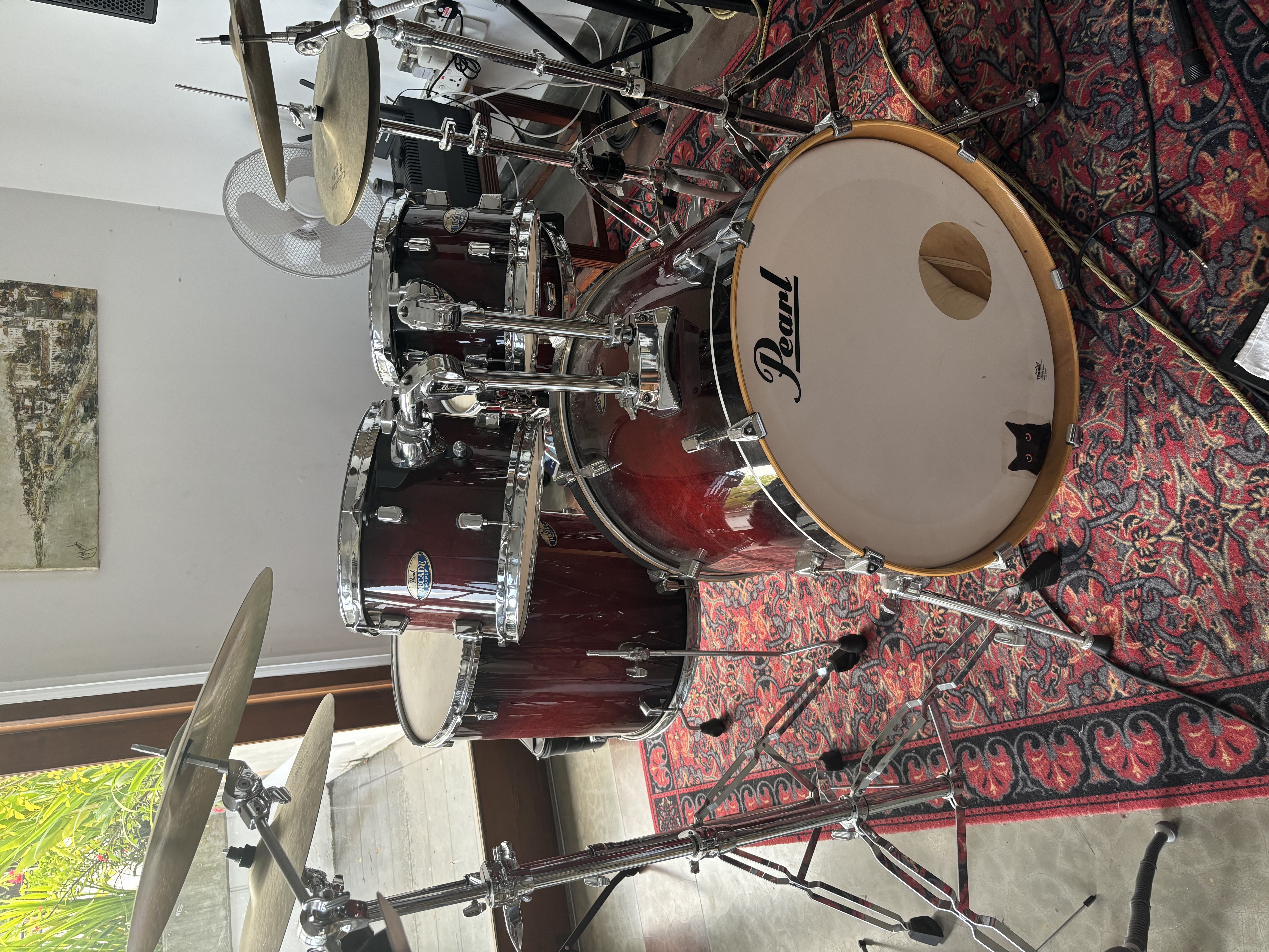 Batterie pearl decade maple Rock en gloss deep red burst