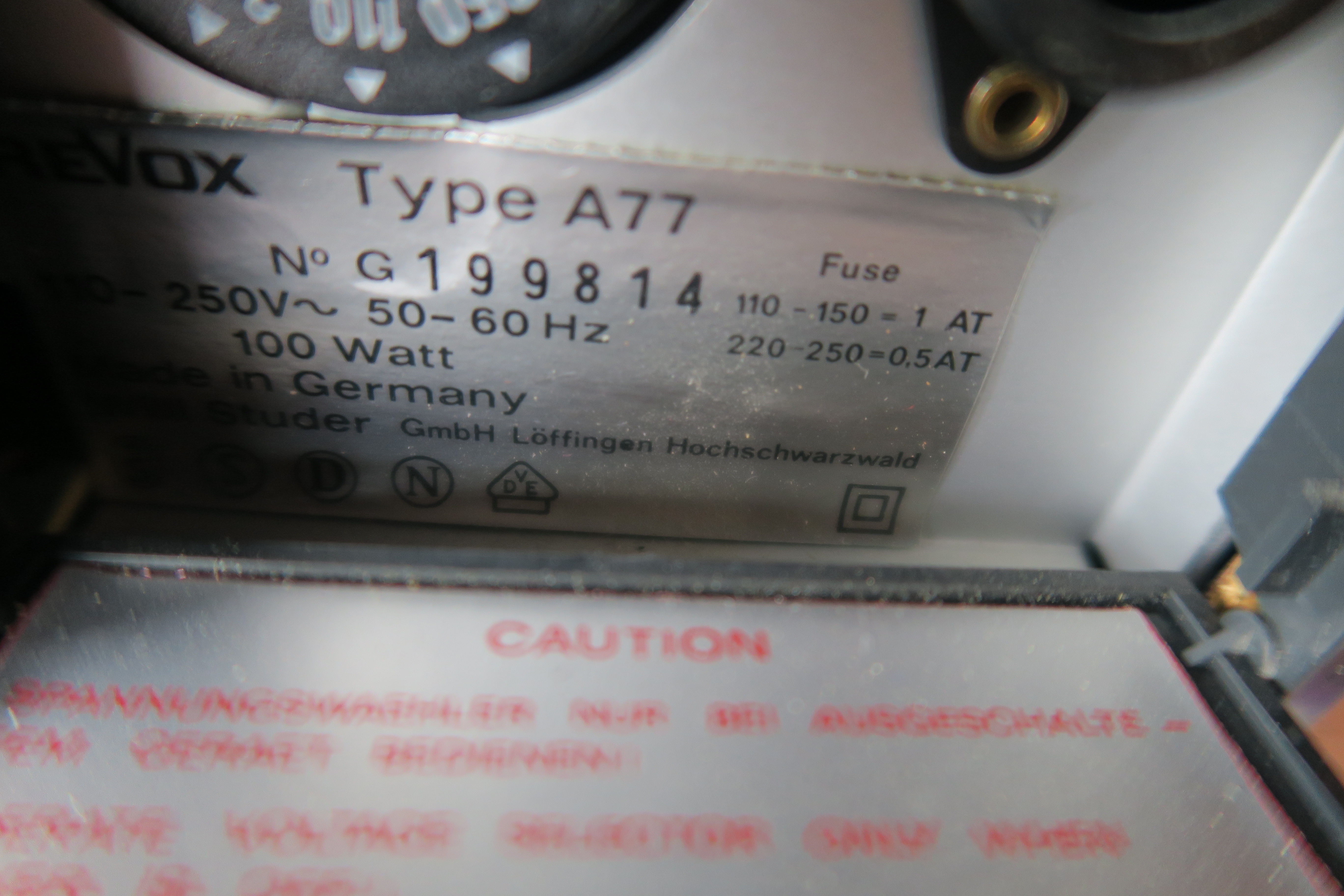  Vends Magnétophone REVOX A 77  bi-piste