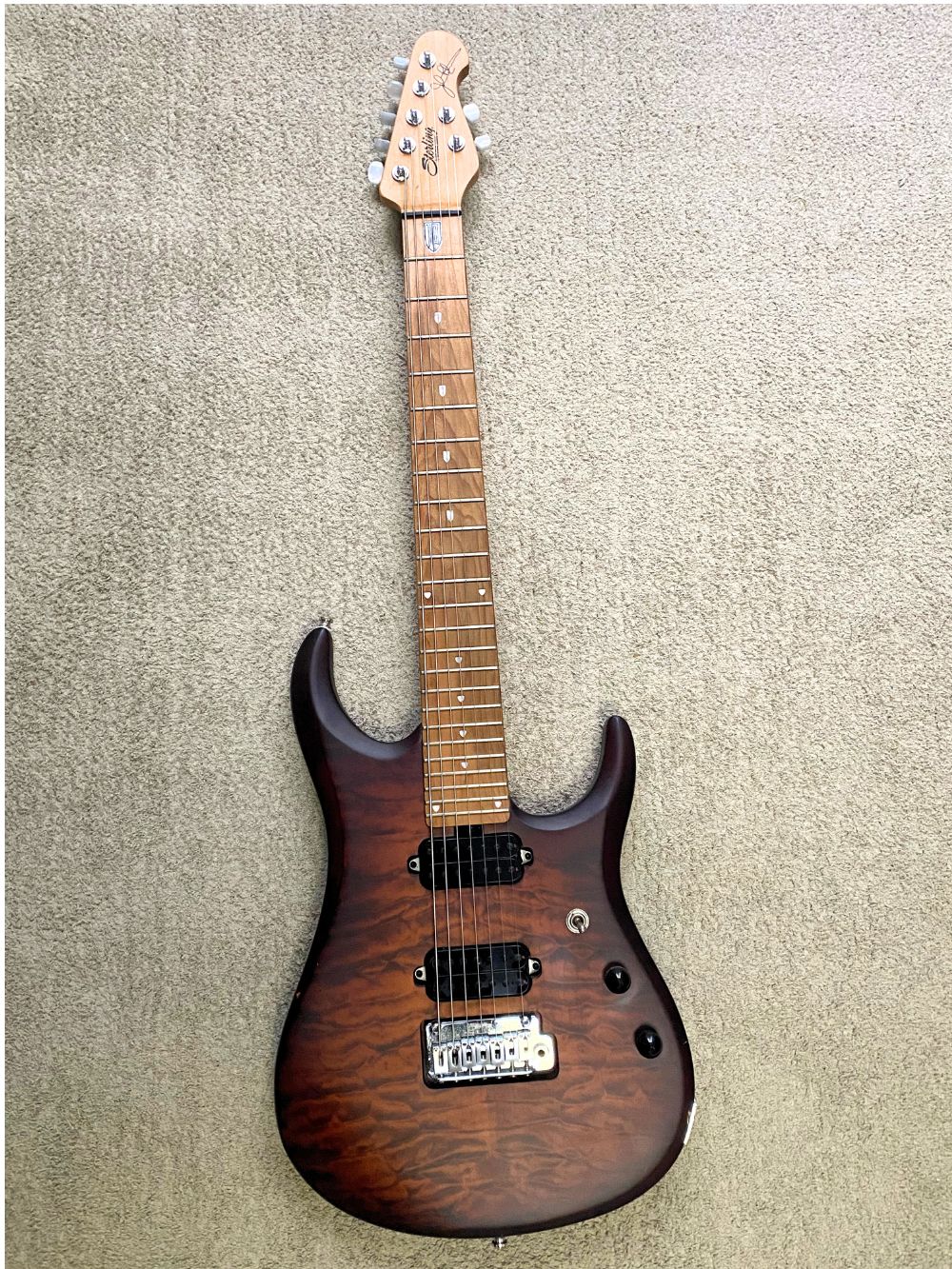 Vends guitare Sterling by Music Man JP157 SB avec micros BareKnuckle