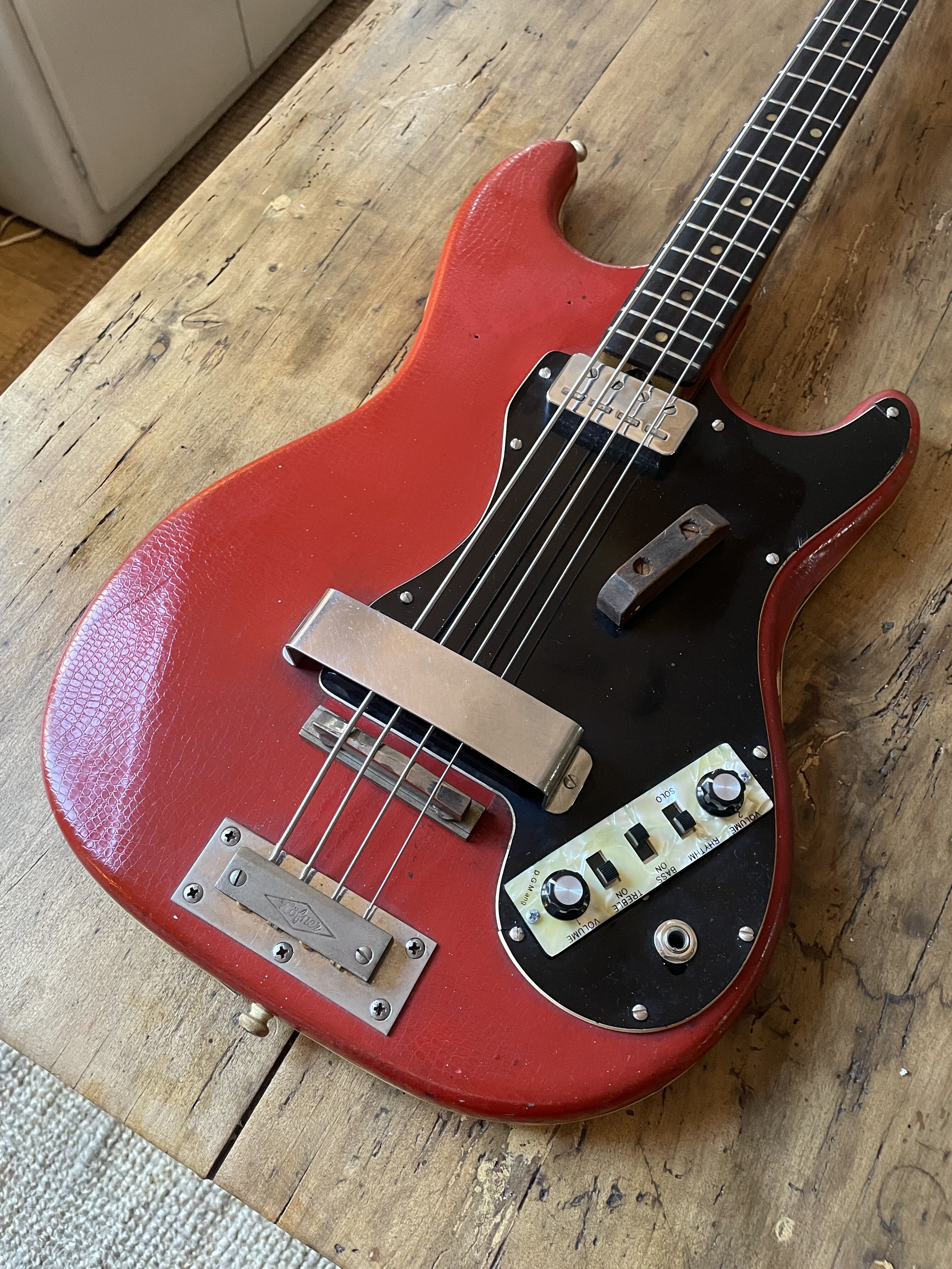 Hofner 182 Professional Bass (1962) Red Vinyl