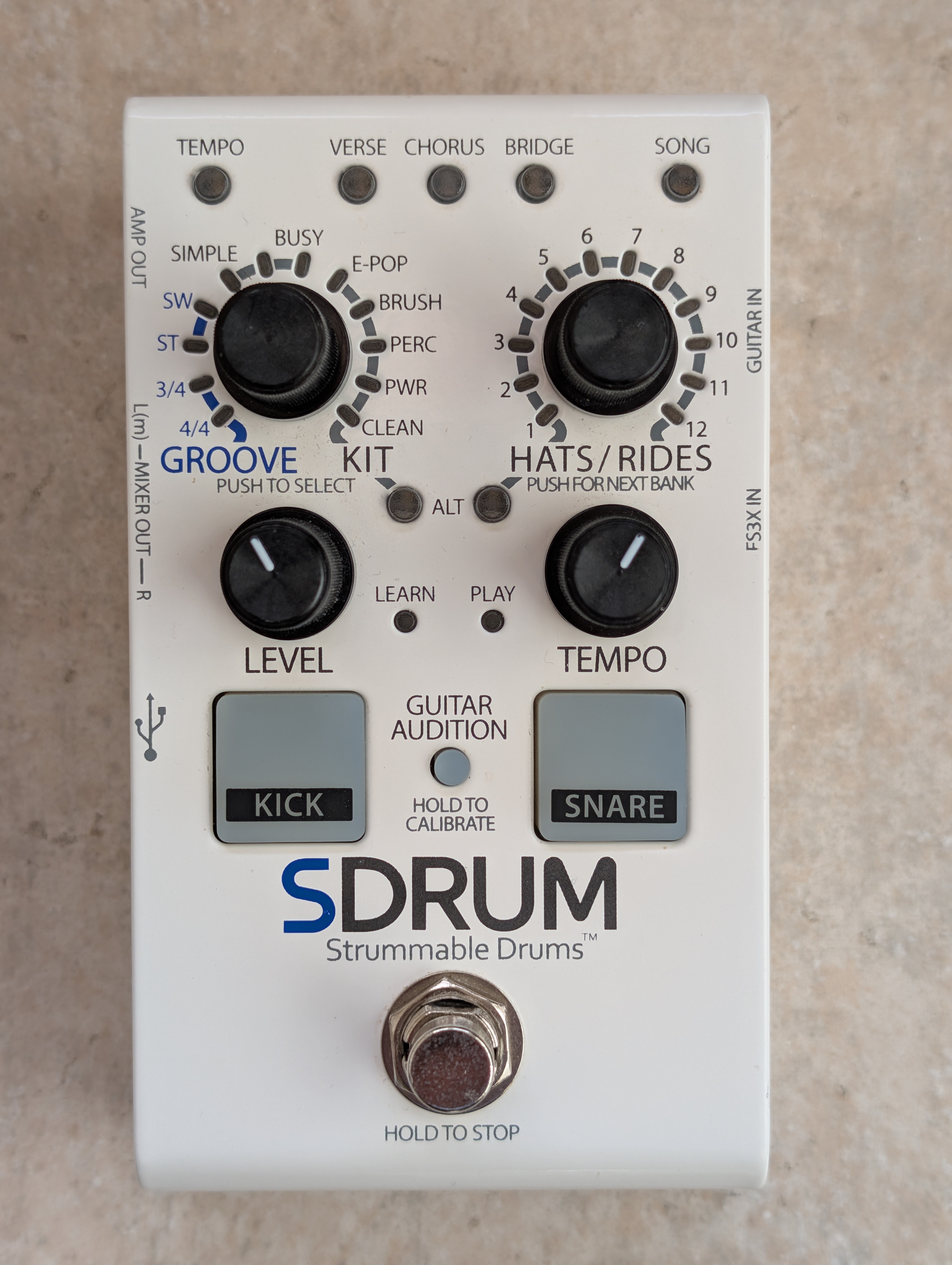 Digitech SDRUM Strummable Drums – boîte à rythmes pédale guitare/basse
