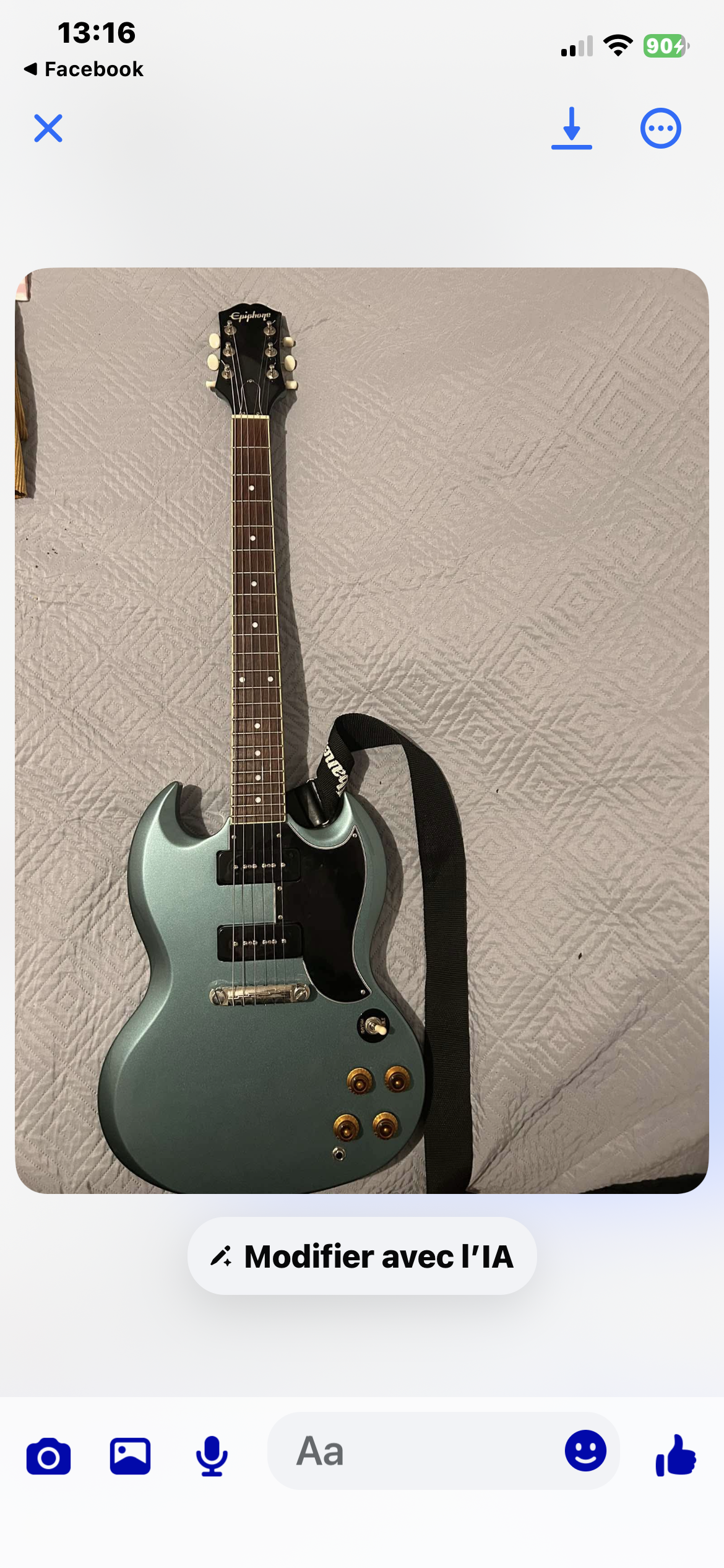 Epiphone Sg p90 pelham blue