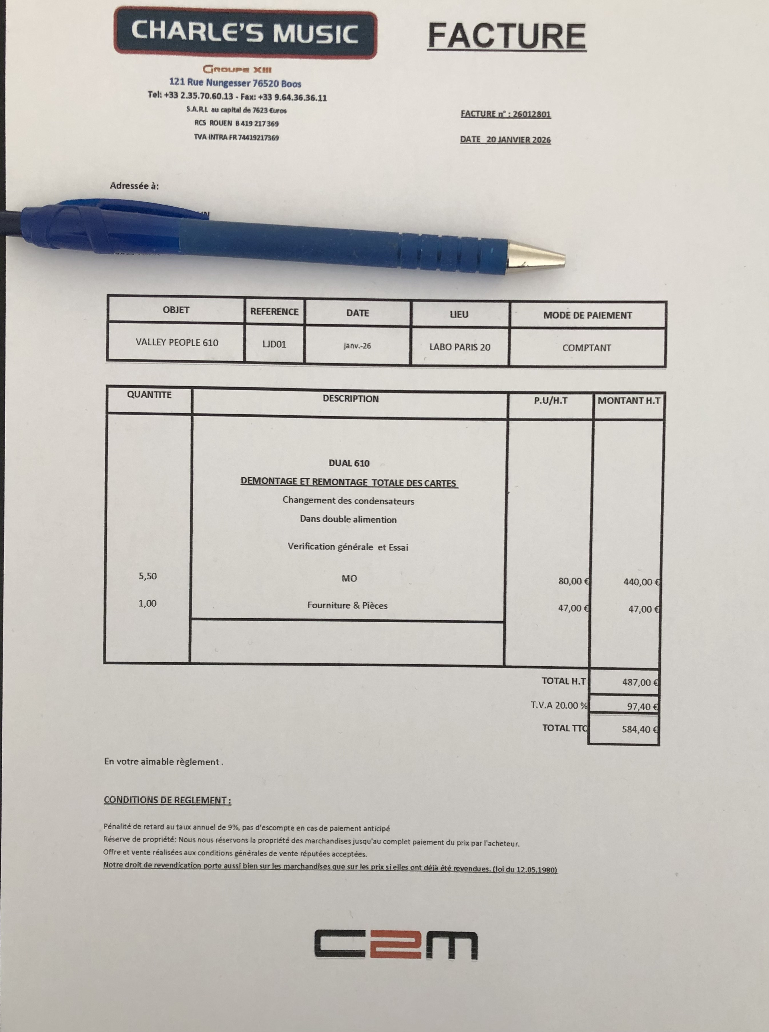 Serviced Facture Invoice