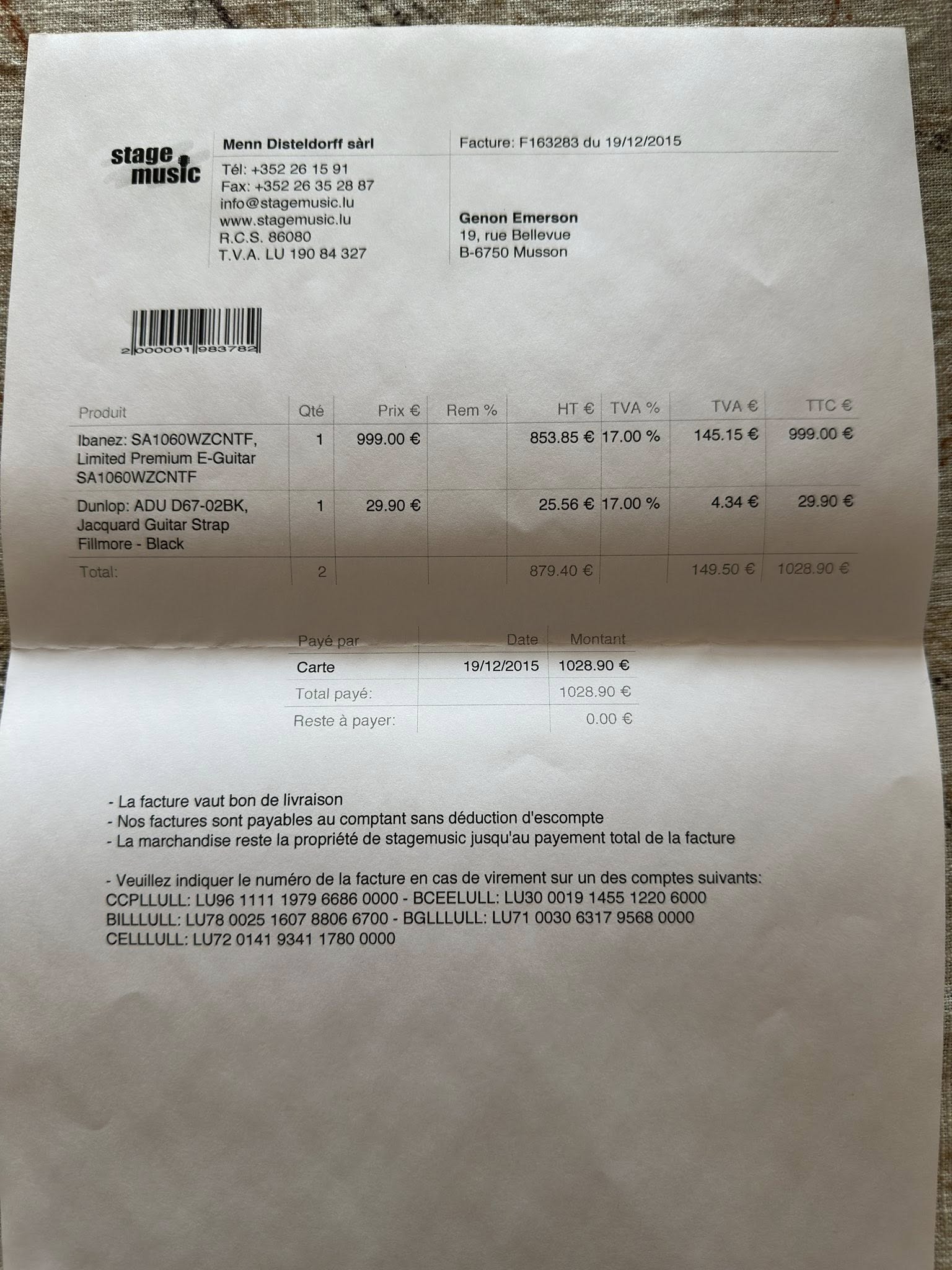 Ibanez SA1060WZC (40179)