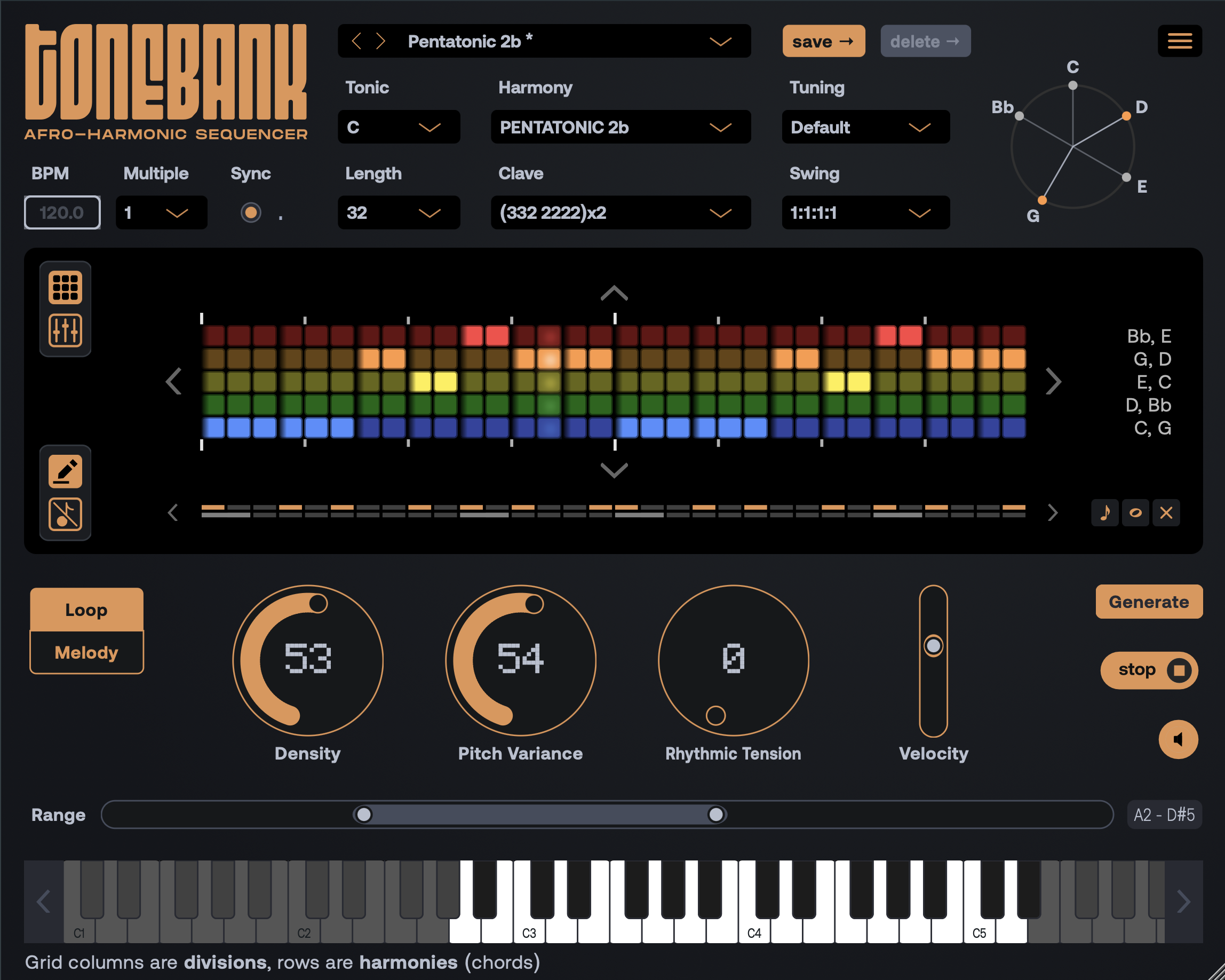 Tonebank orange pentatonic