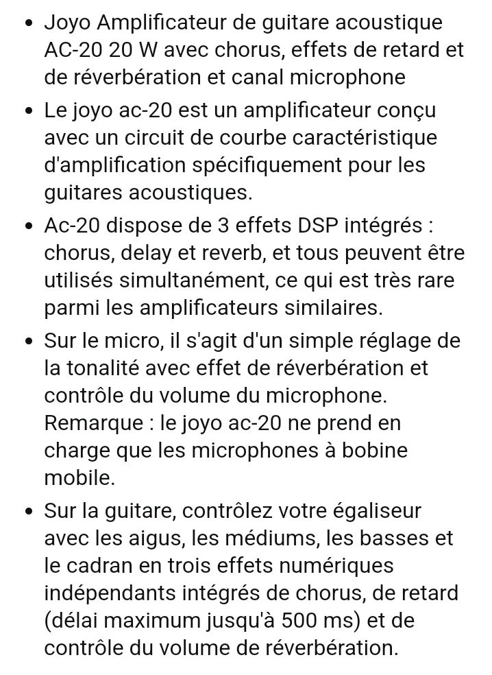 VENDS AMPLI ACOUSTIQUE 20 WATTS 