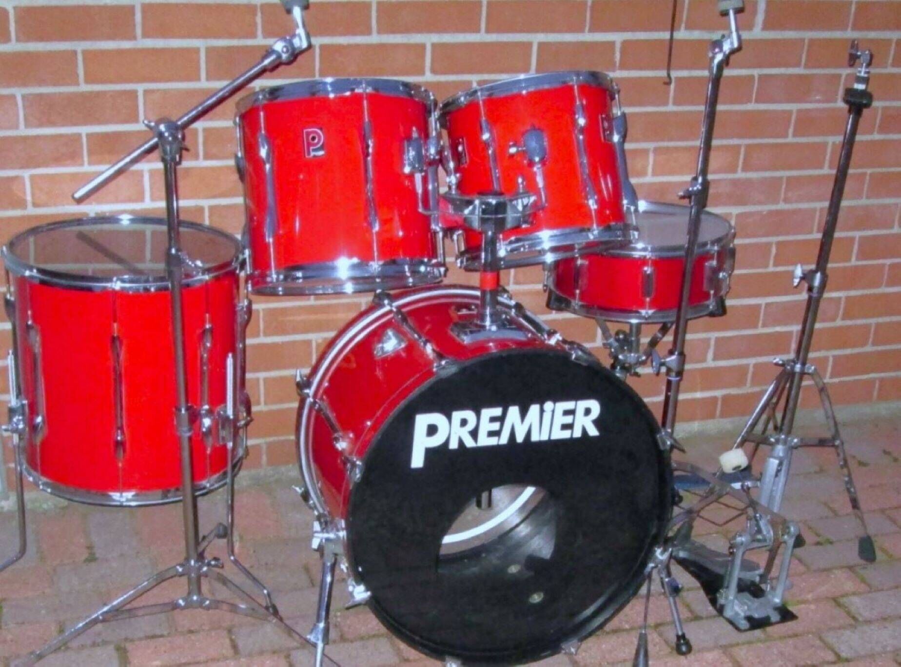 Premier XPK ruby red 1993 (drum set / set de batterie)