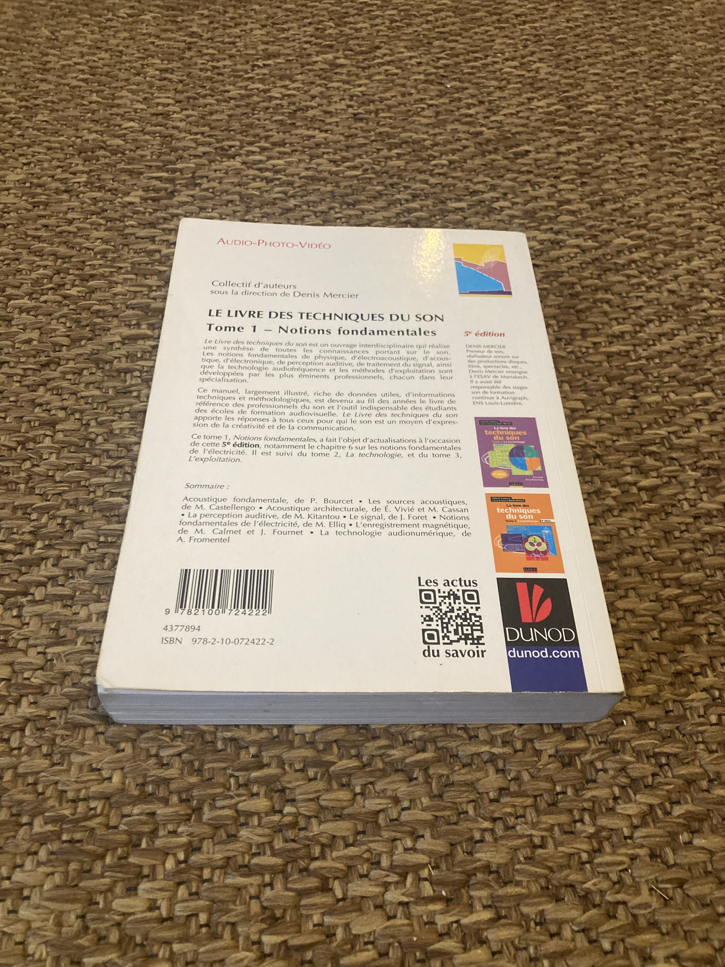 Dunod Le livre des techniques du son (Tome 1) (73502)
