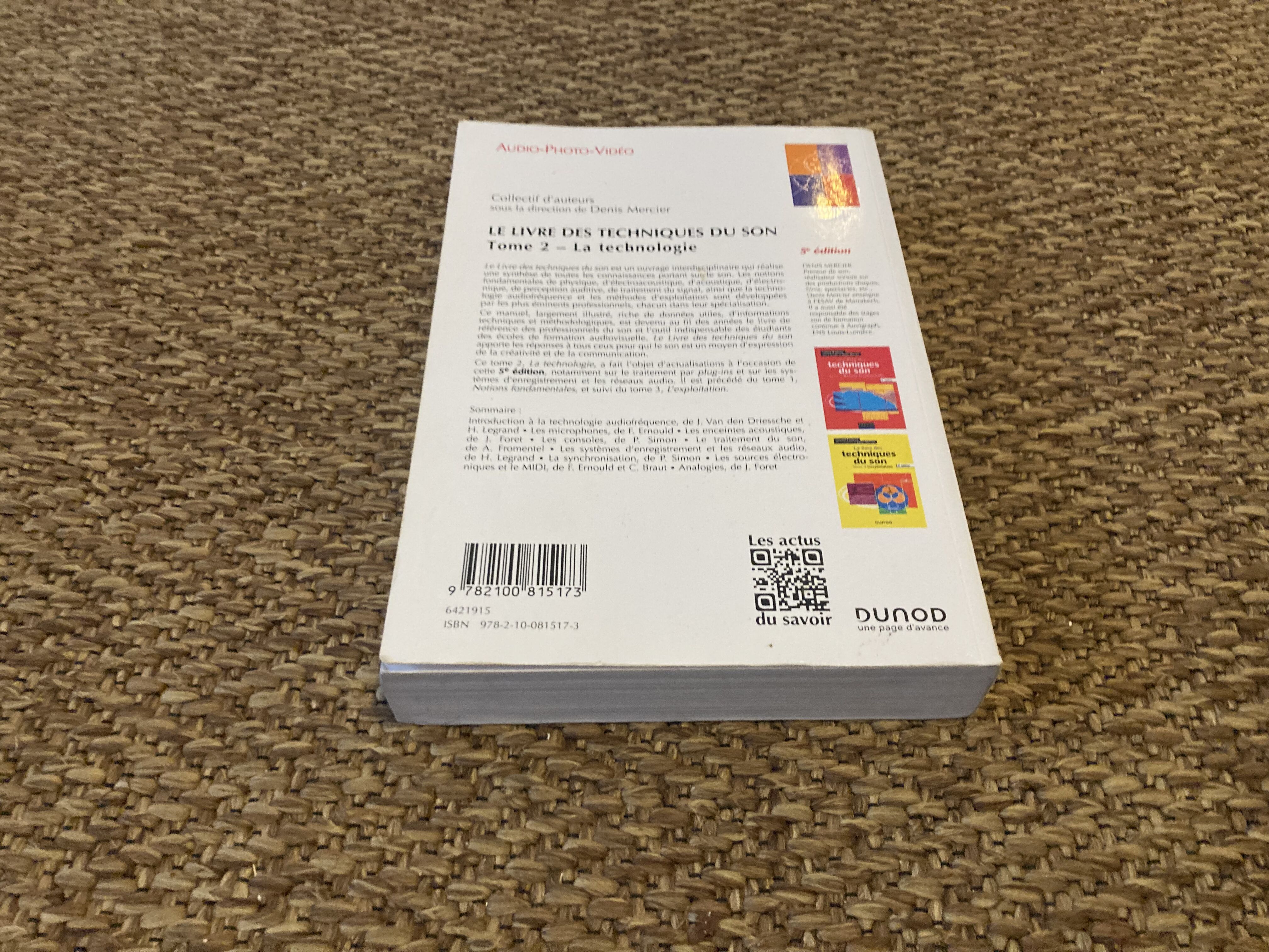 Dunod Le livre des techniques du son (Tome 2) (79904)