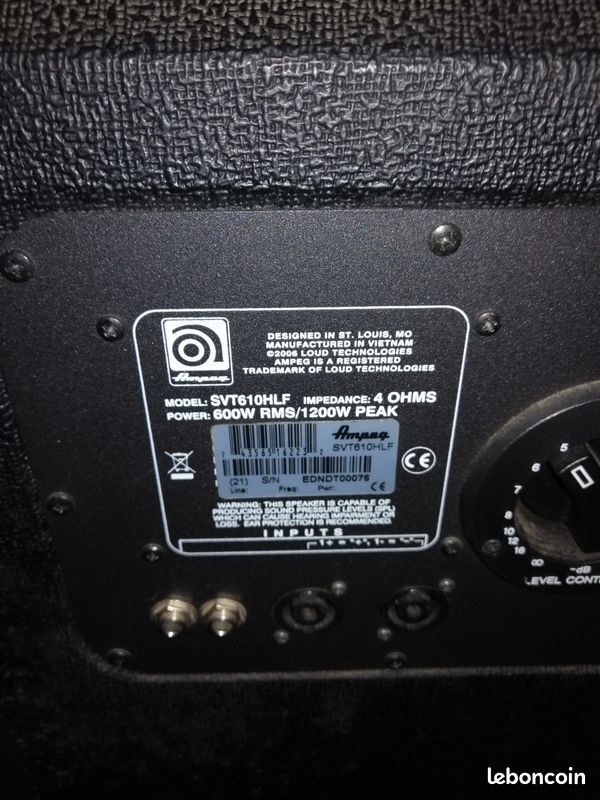 Vente cab Ampeg SVT 610 HLF