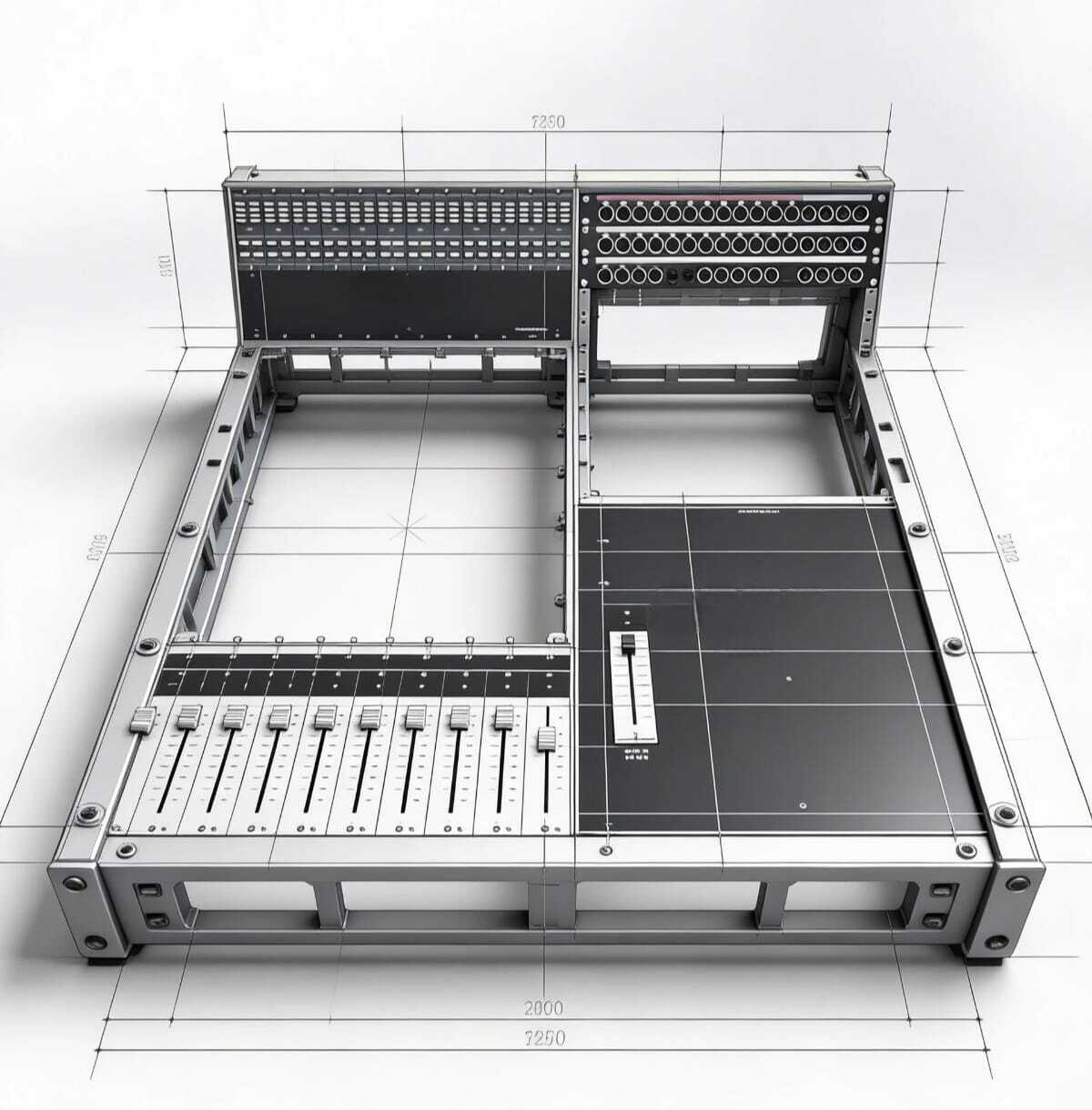 NEVE V66 Broadcast side-car 12 pistes in line à remonter soi-même état exceptionnel 