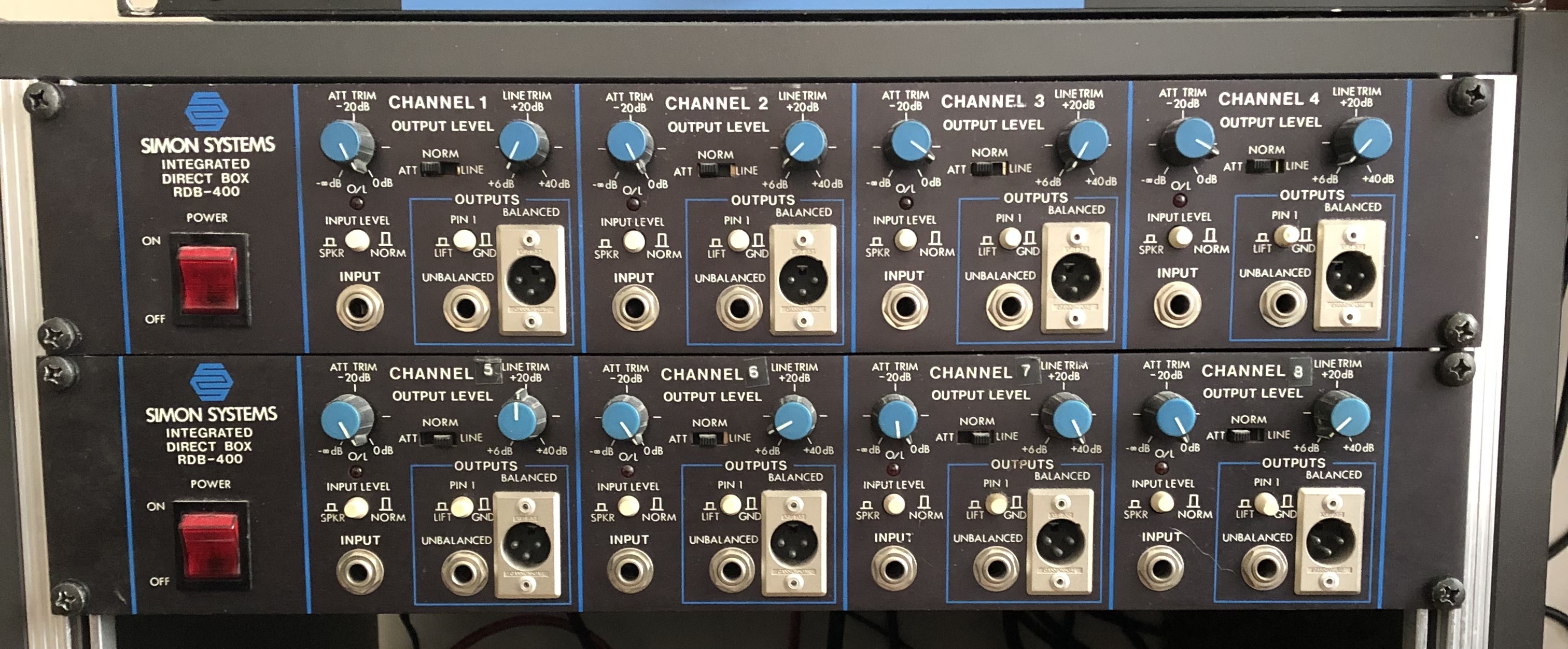 2 x SIMON SYSTEMS RDB-400 - Rackmount Direct Box