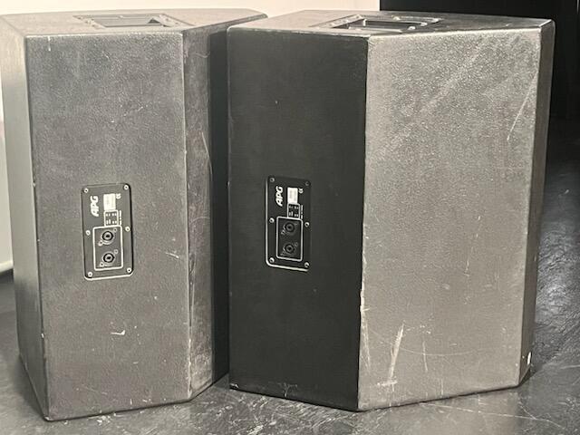 PAIRE ENCEINTES APG DS15  EN BON ETAT  UTILISEES EN SALLE DE SEPCTACLE