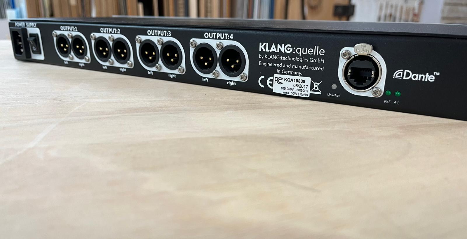 Klang Quelle 19" — DANTE 4x Headphone monitoring outputs