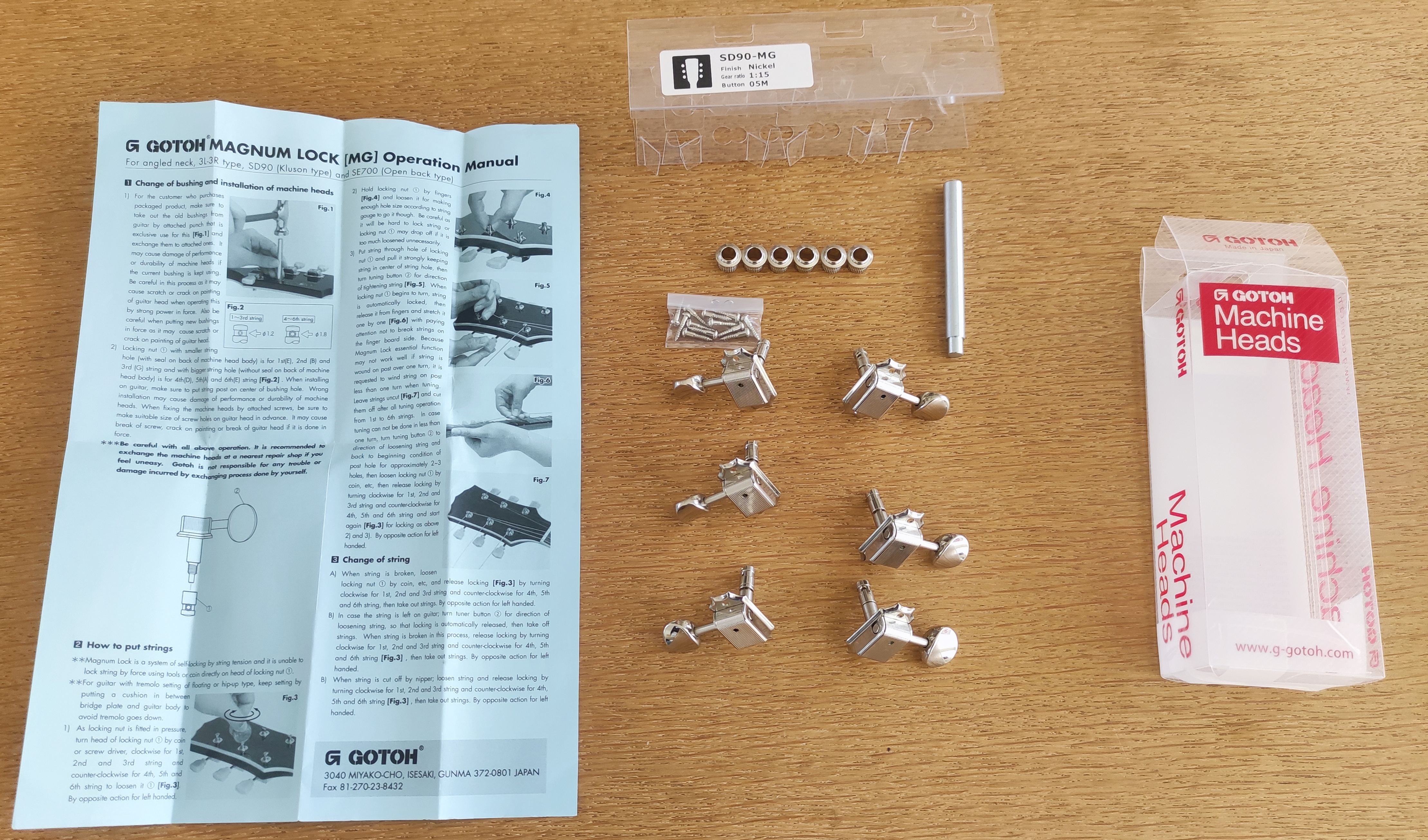 Mécaniques guitare électrique Gotoh type vintage 3+3 à blocage SD90-MG 05M