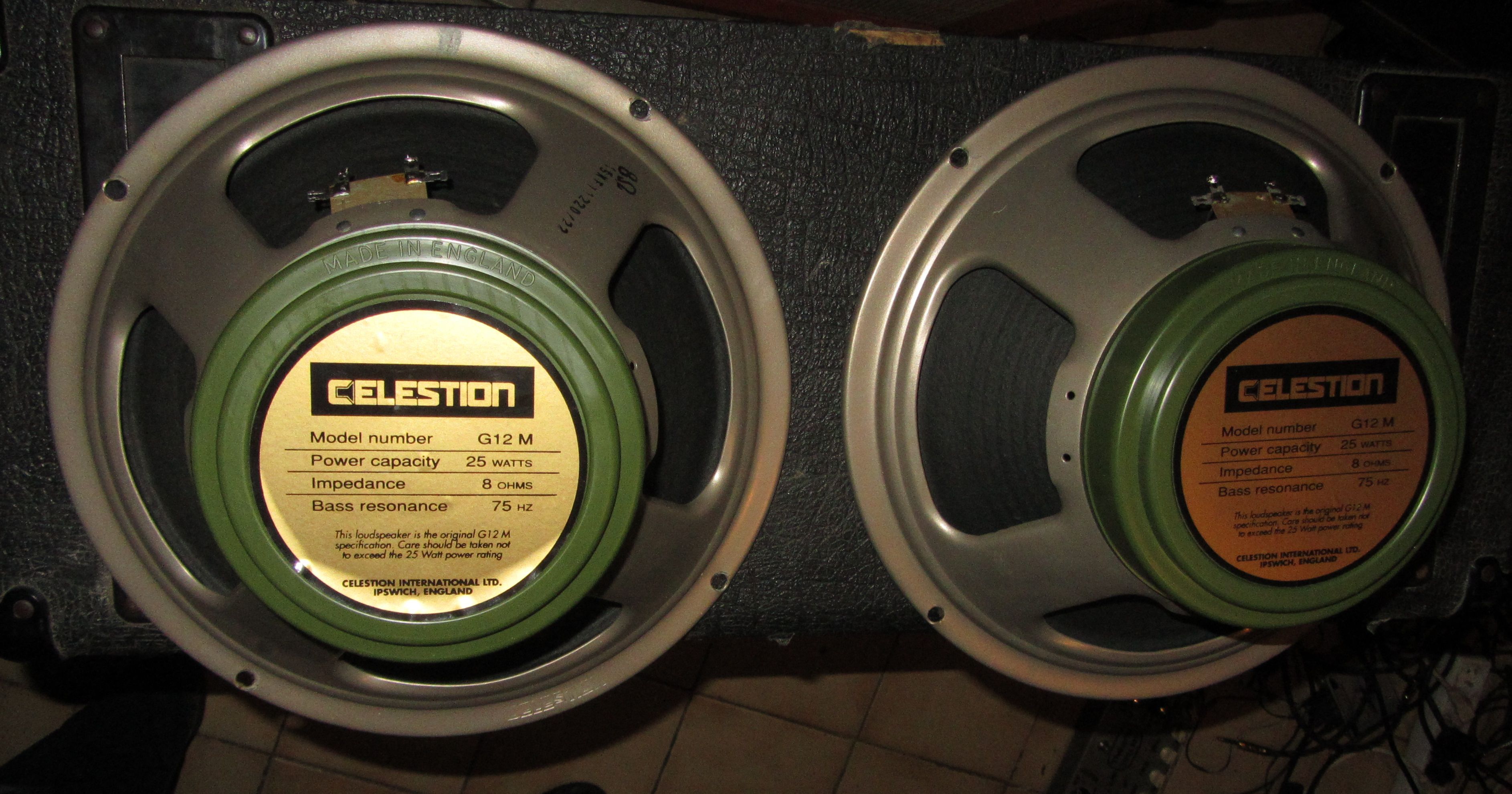 2X Celestion Greenback G12M England 1996 cône 6402