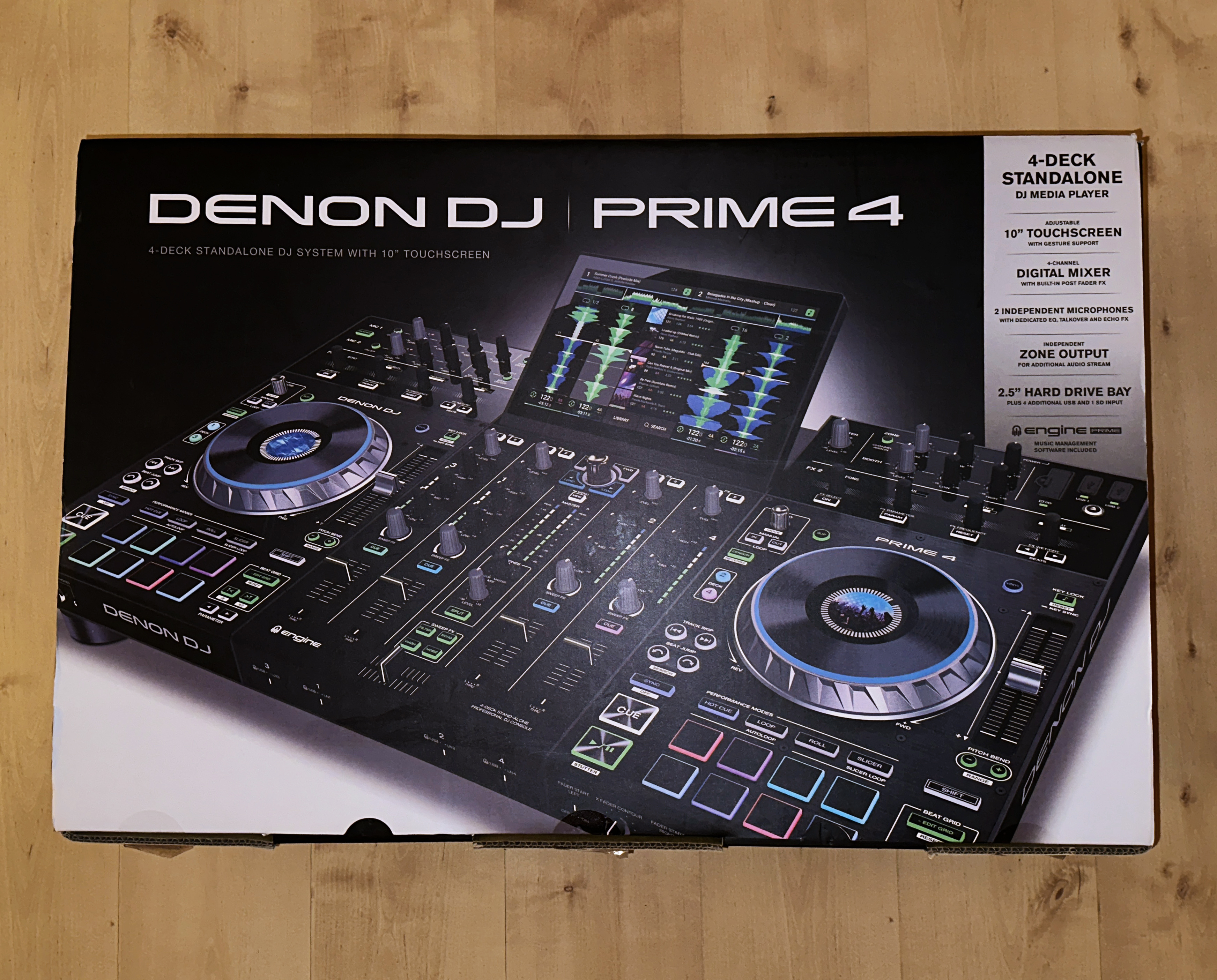Denon Prime 4 + SSD 250 Go + Decksaver + carton + facture – Très bon état