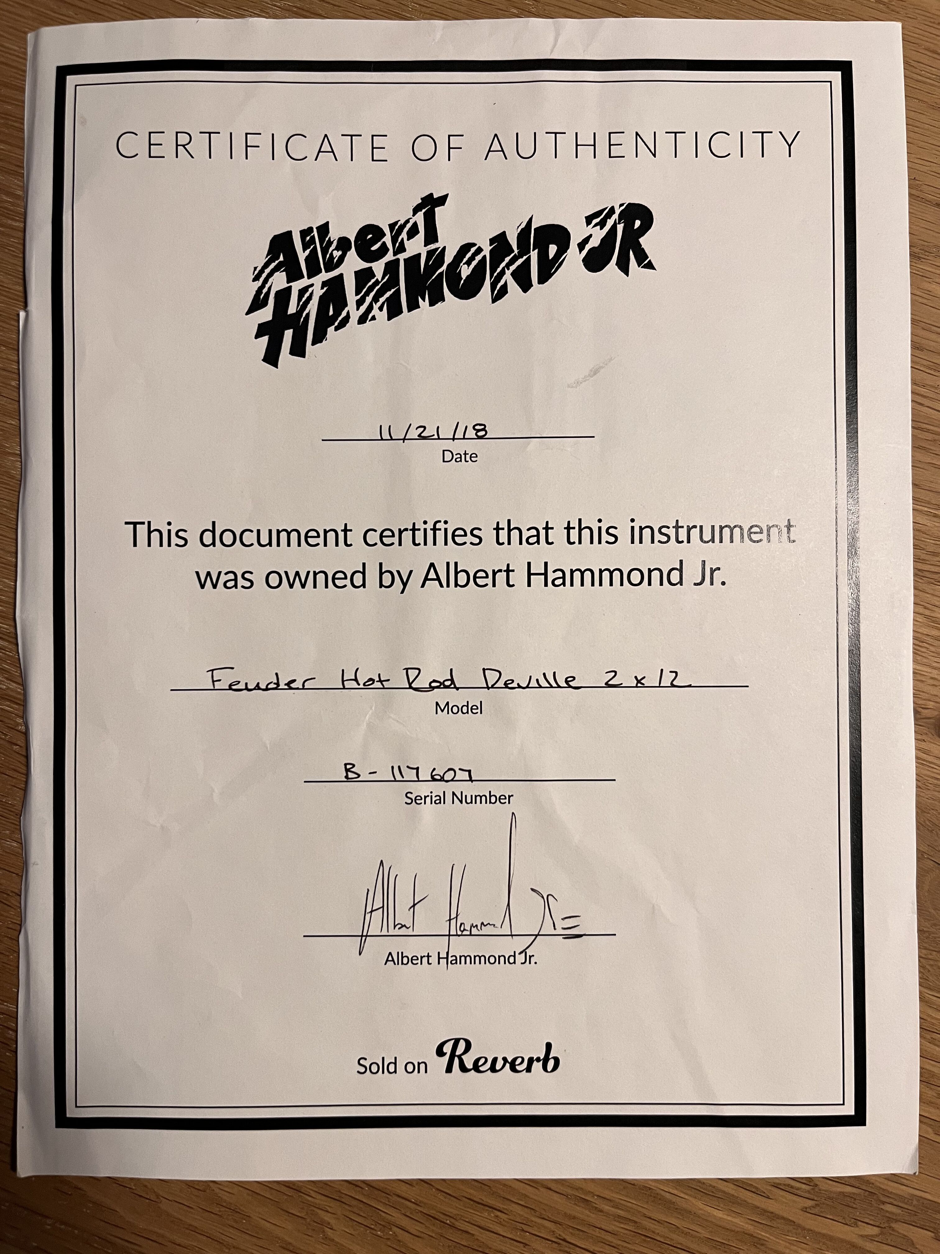 Owned by ALBERT HAMMOND JR / THE STROKES 