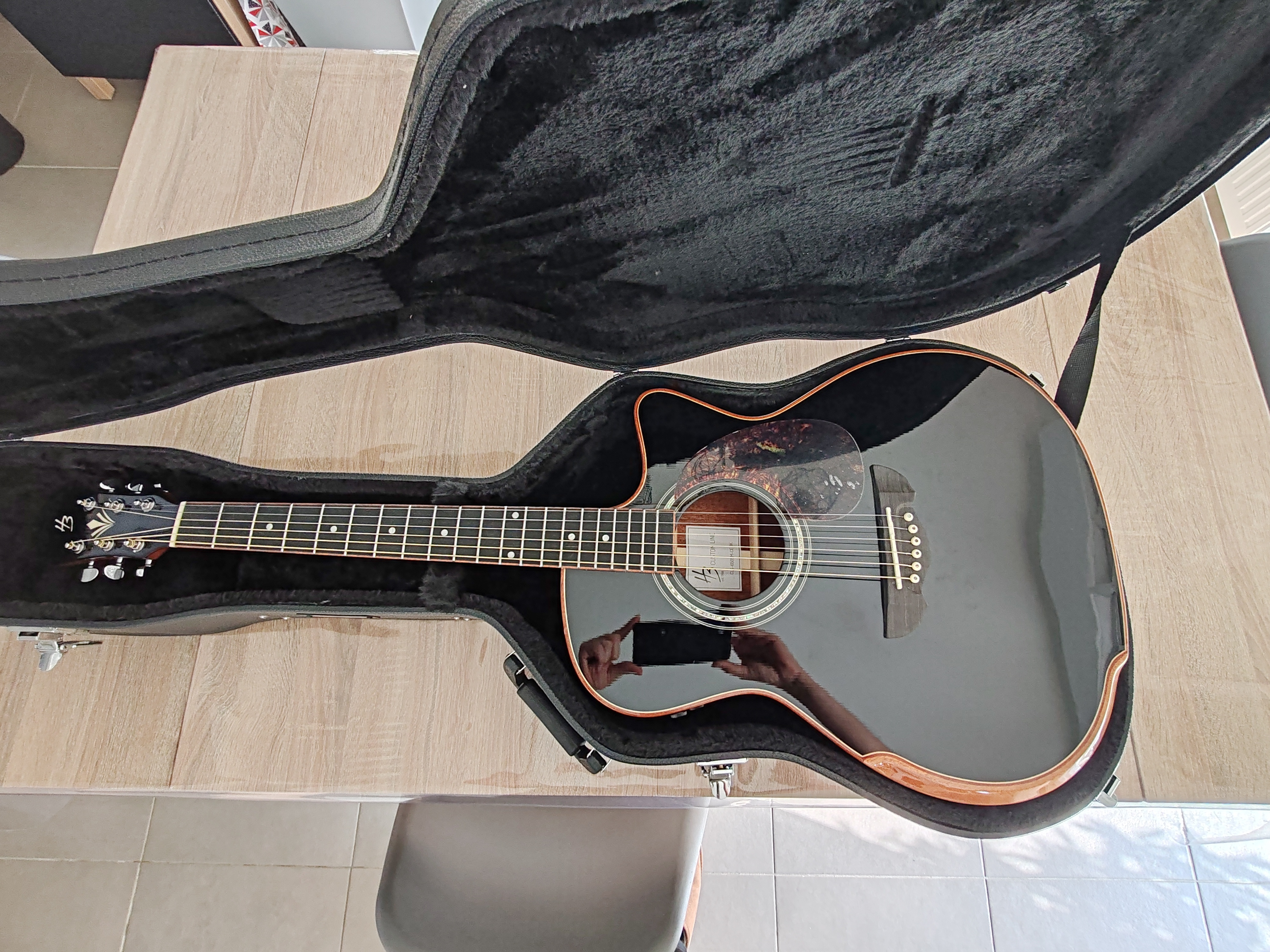 Vends Harley Benton CLC-650SM-CE comme neuve dans son hardcase Gator