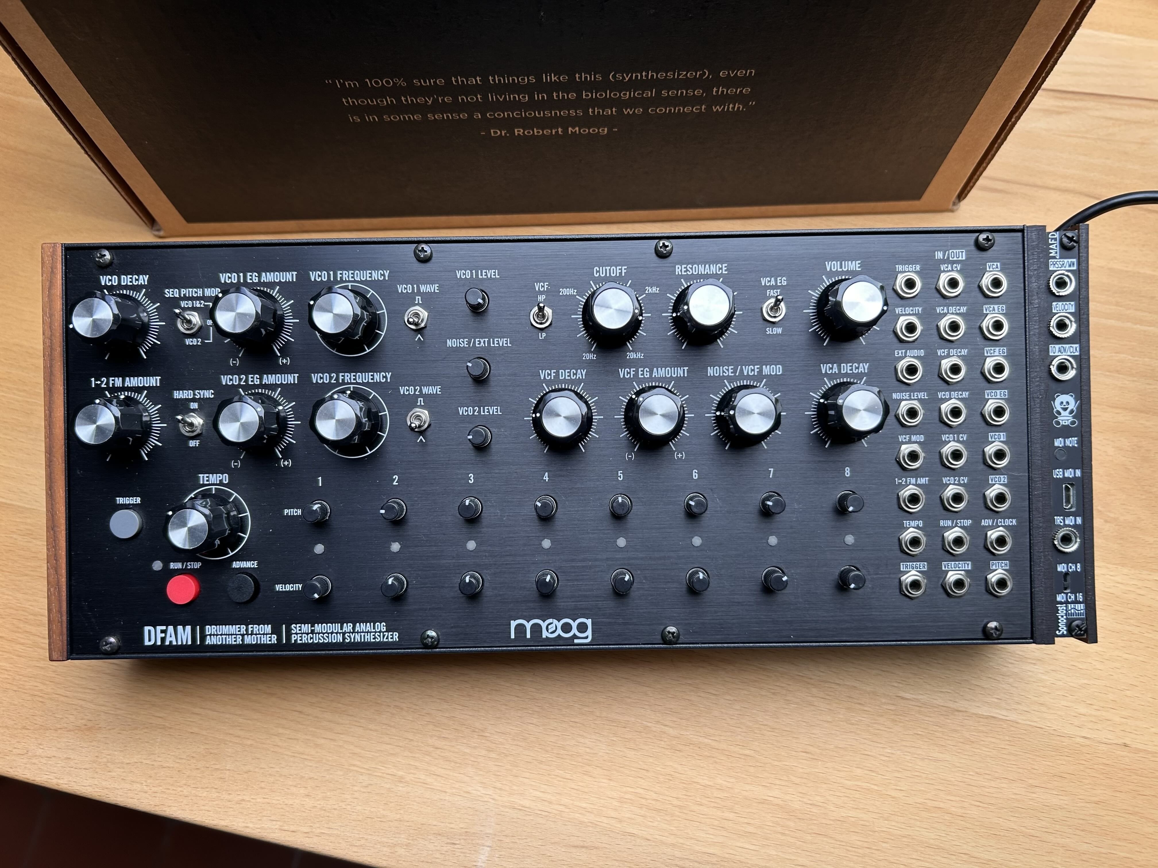 Moog DFAM + MAFD (midi)