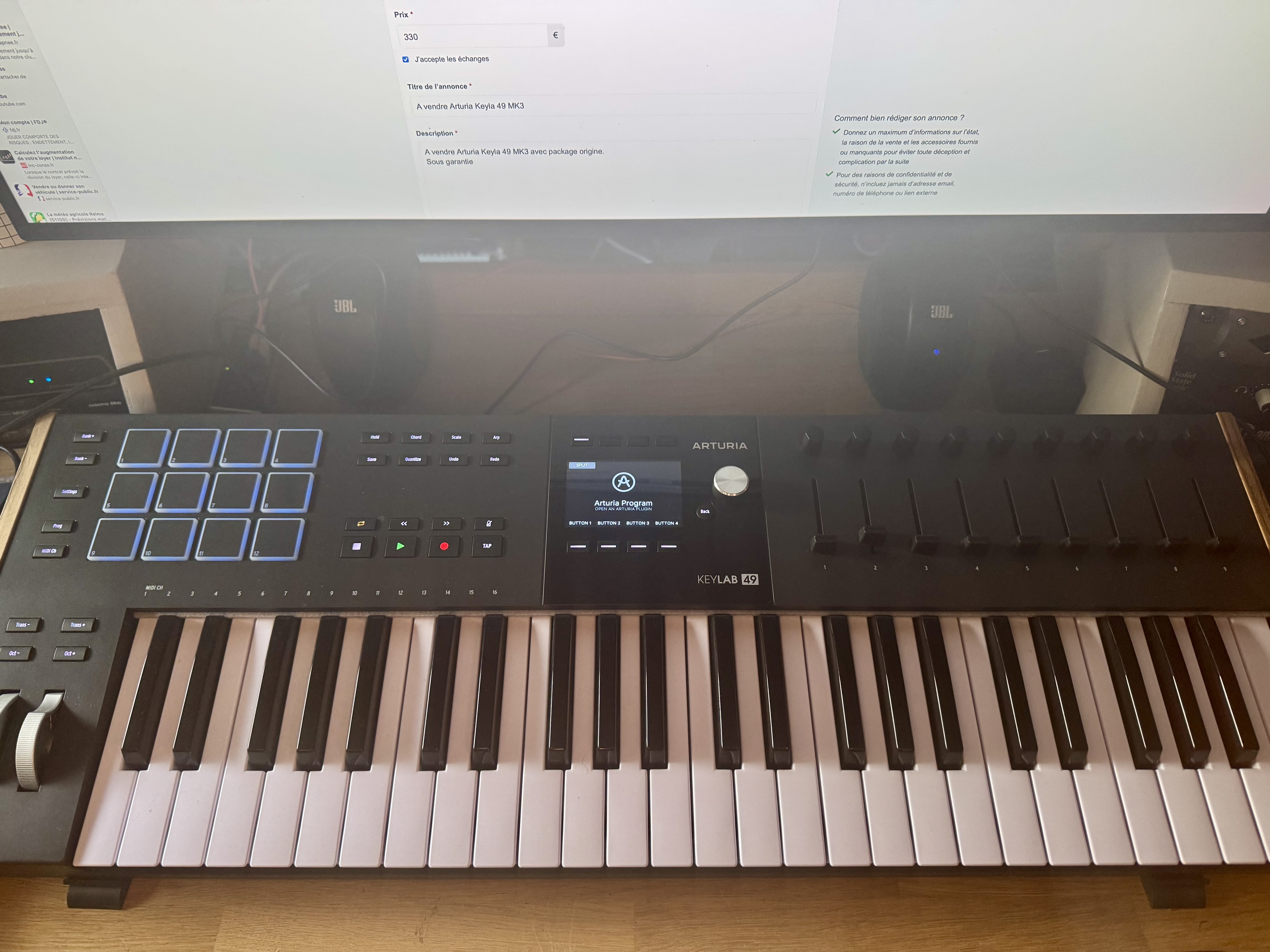 A vendre Arturia Keyla 49 MK3