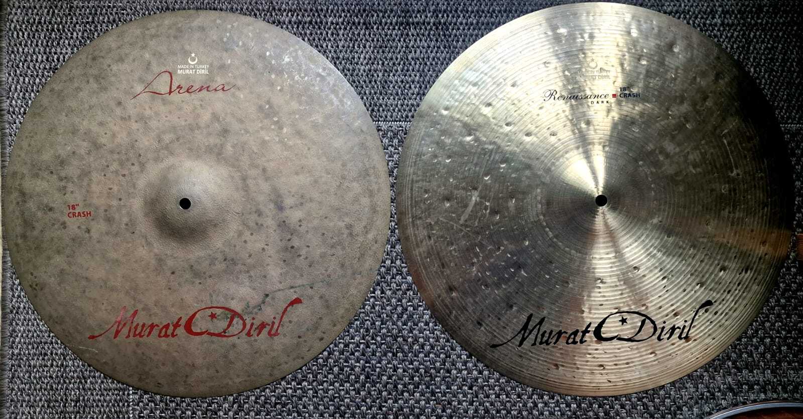 2 Crash 18" MURAT DIRIL – Renaissance Dark & Arena Artistic (lot ou séparées)
