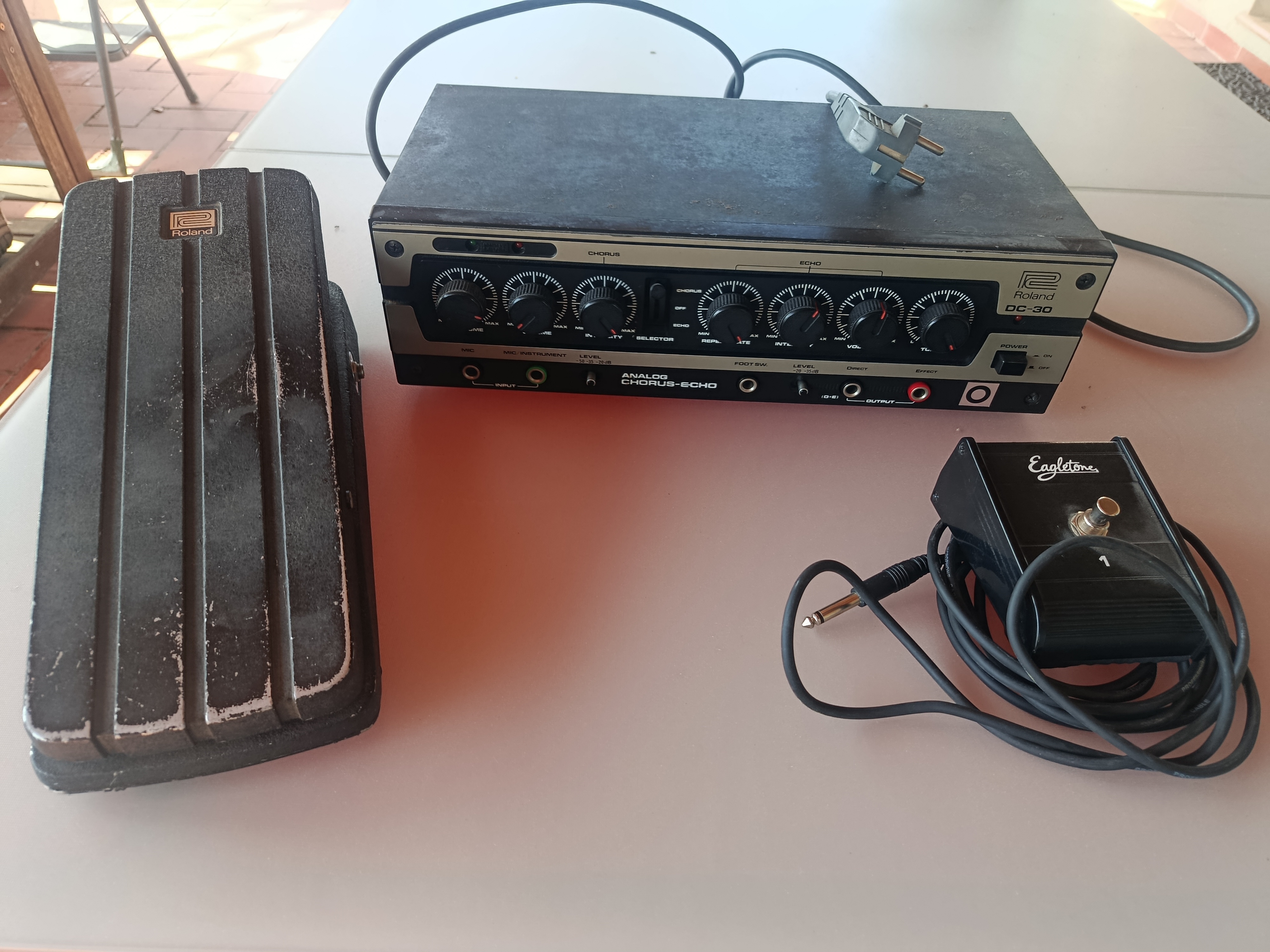 Roland DC-30 Analog Chorus Echo + Pédale Expression FV-2 + switch Eagletone