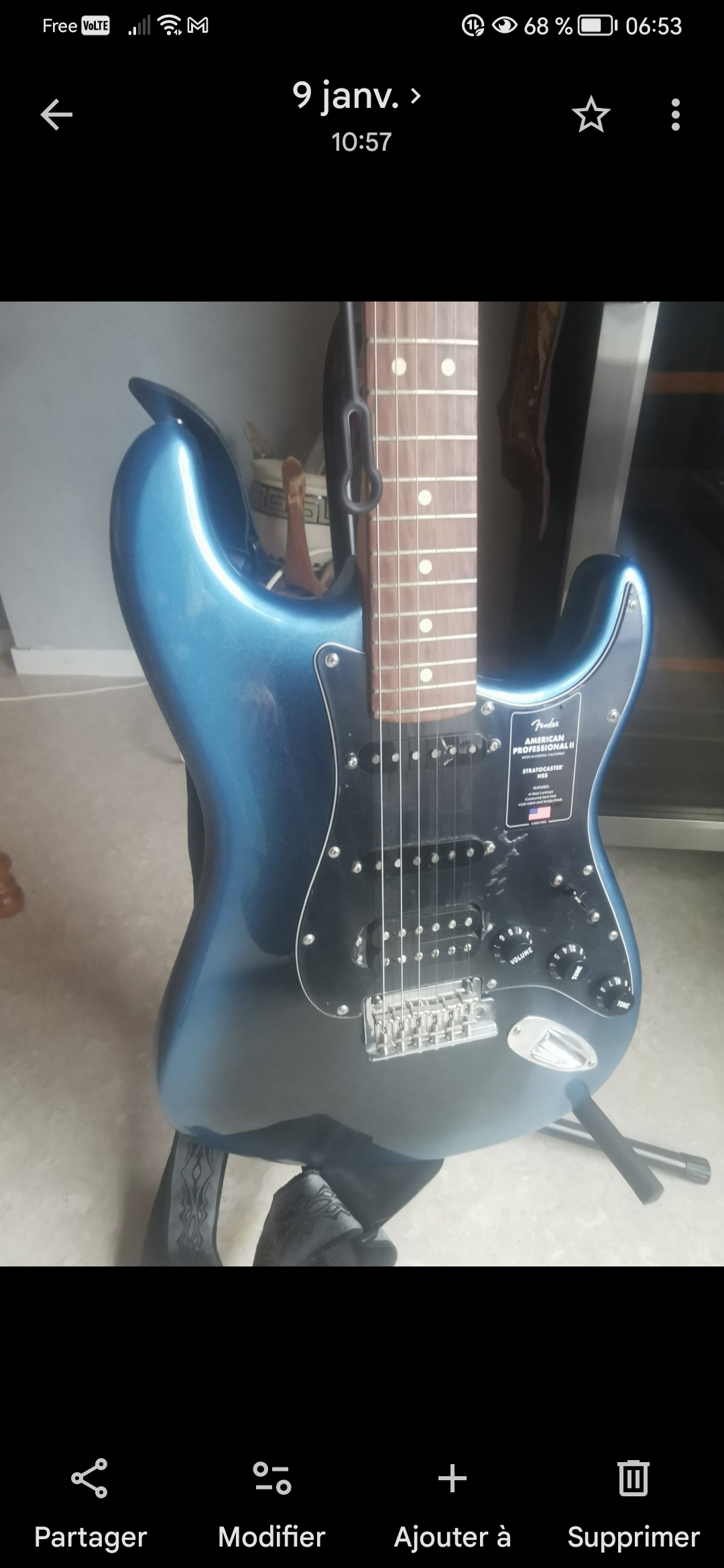Stratocaster black night American pro 2 fender