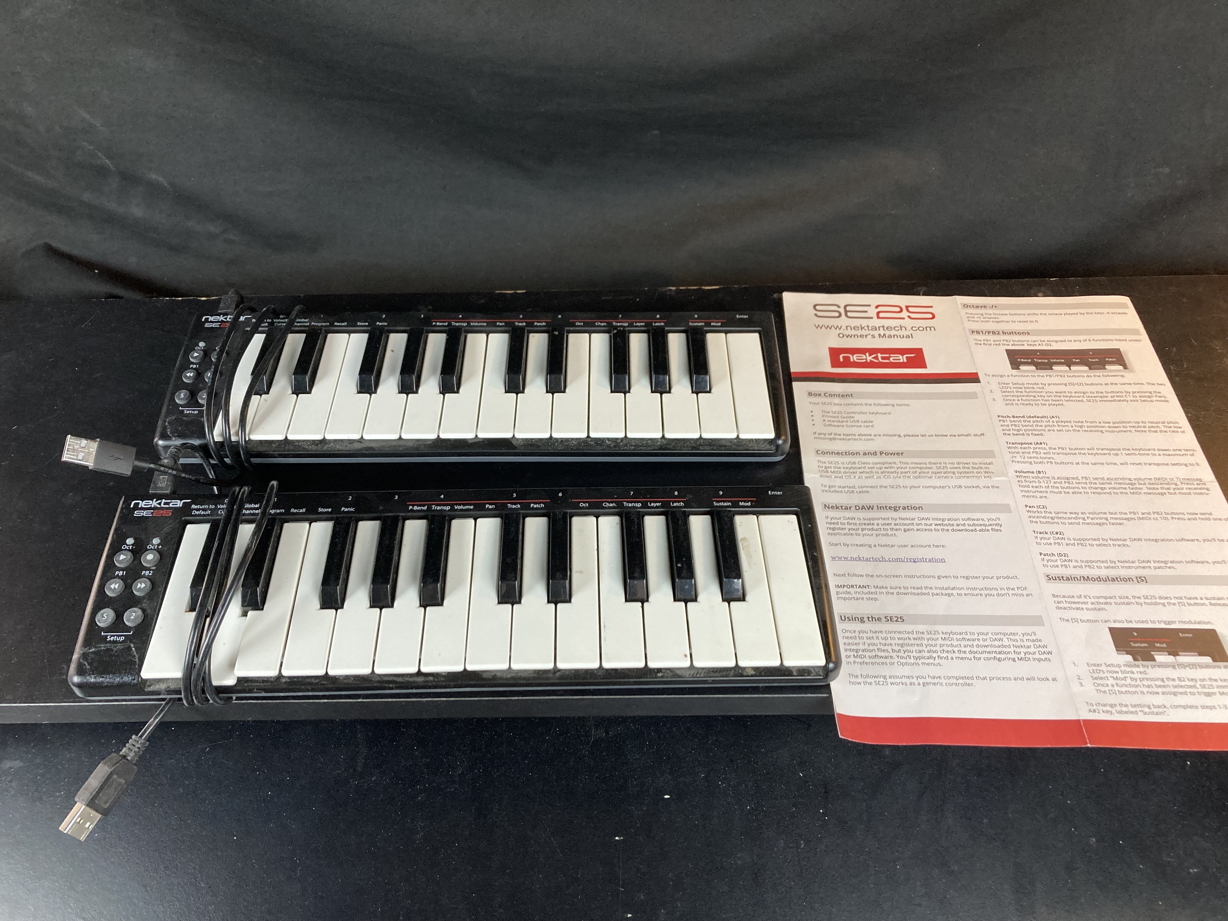 2 claviers midi Nektar SE 25