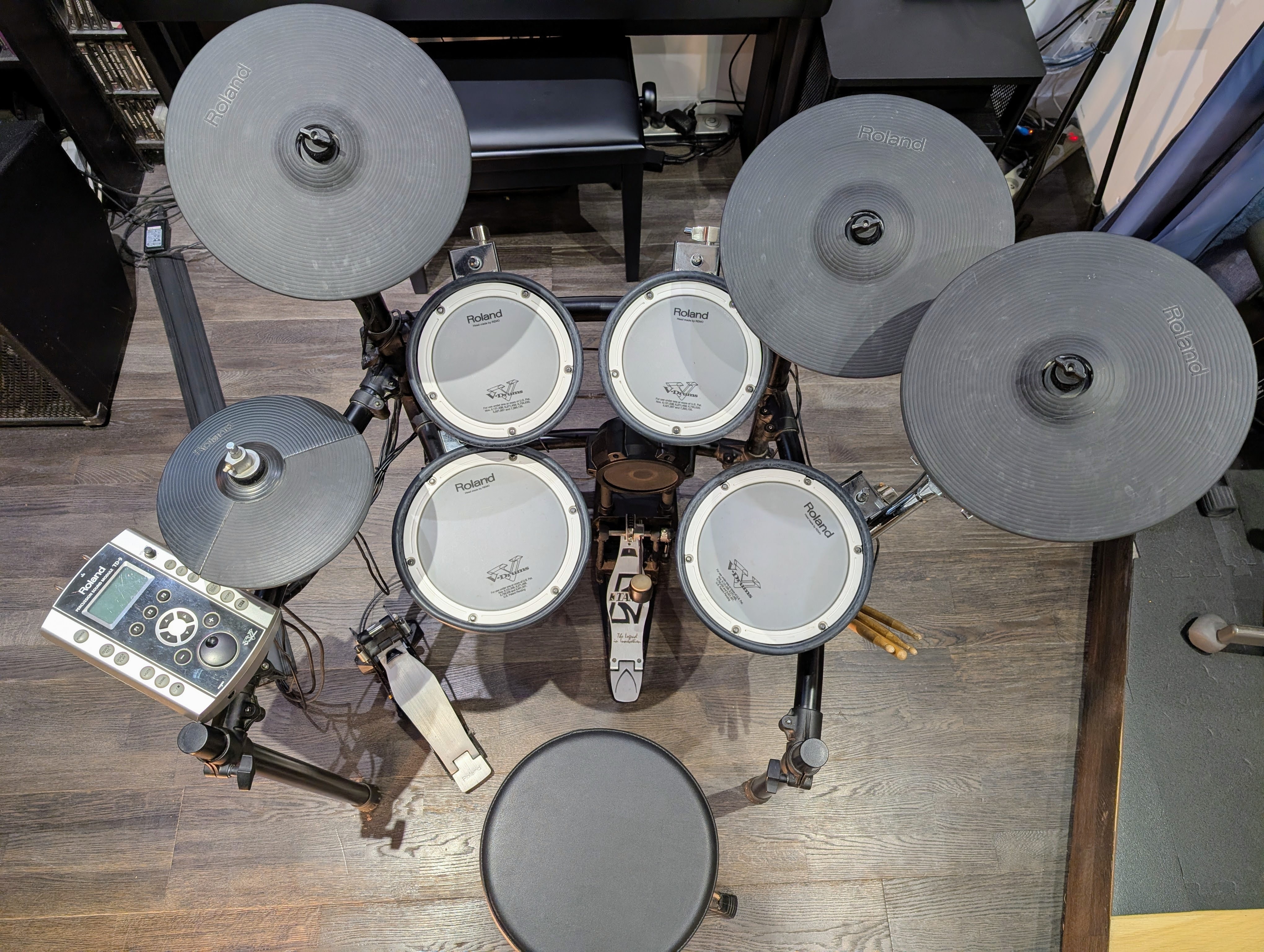 Batterie électronique Roland TD-9K2 + upgrades, kit complet prêt à jouer