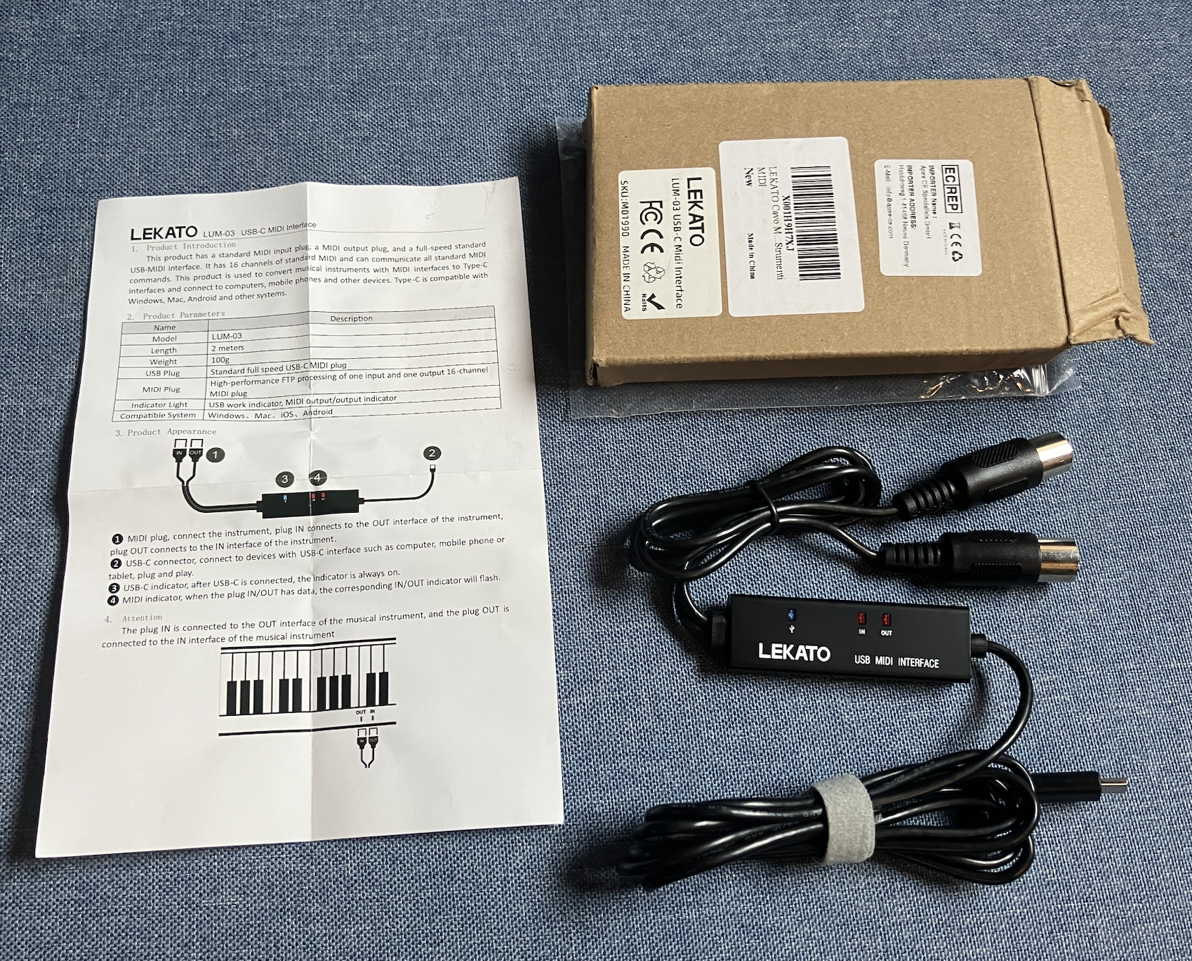 Interface USB C - MIDI