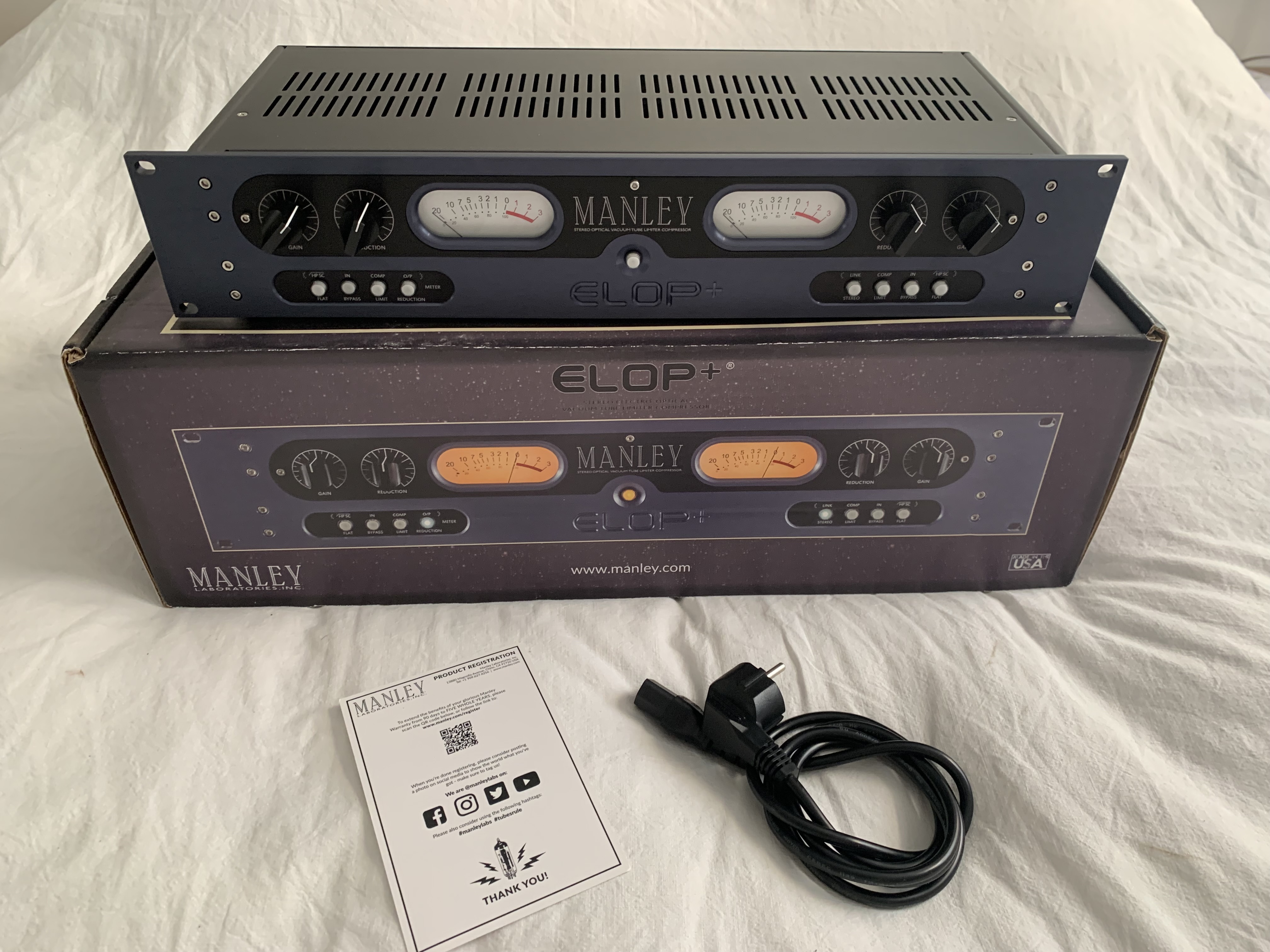 Compresseur optique à lampes 2 canaux manley Elop +