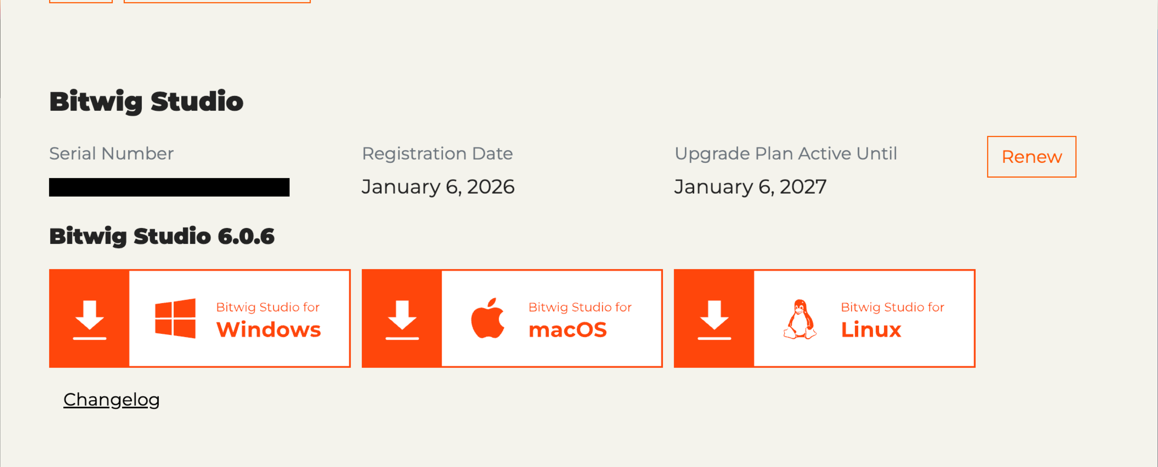 Bitwig Studio 6 + mises à jours jusqu'à janvier 2027
