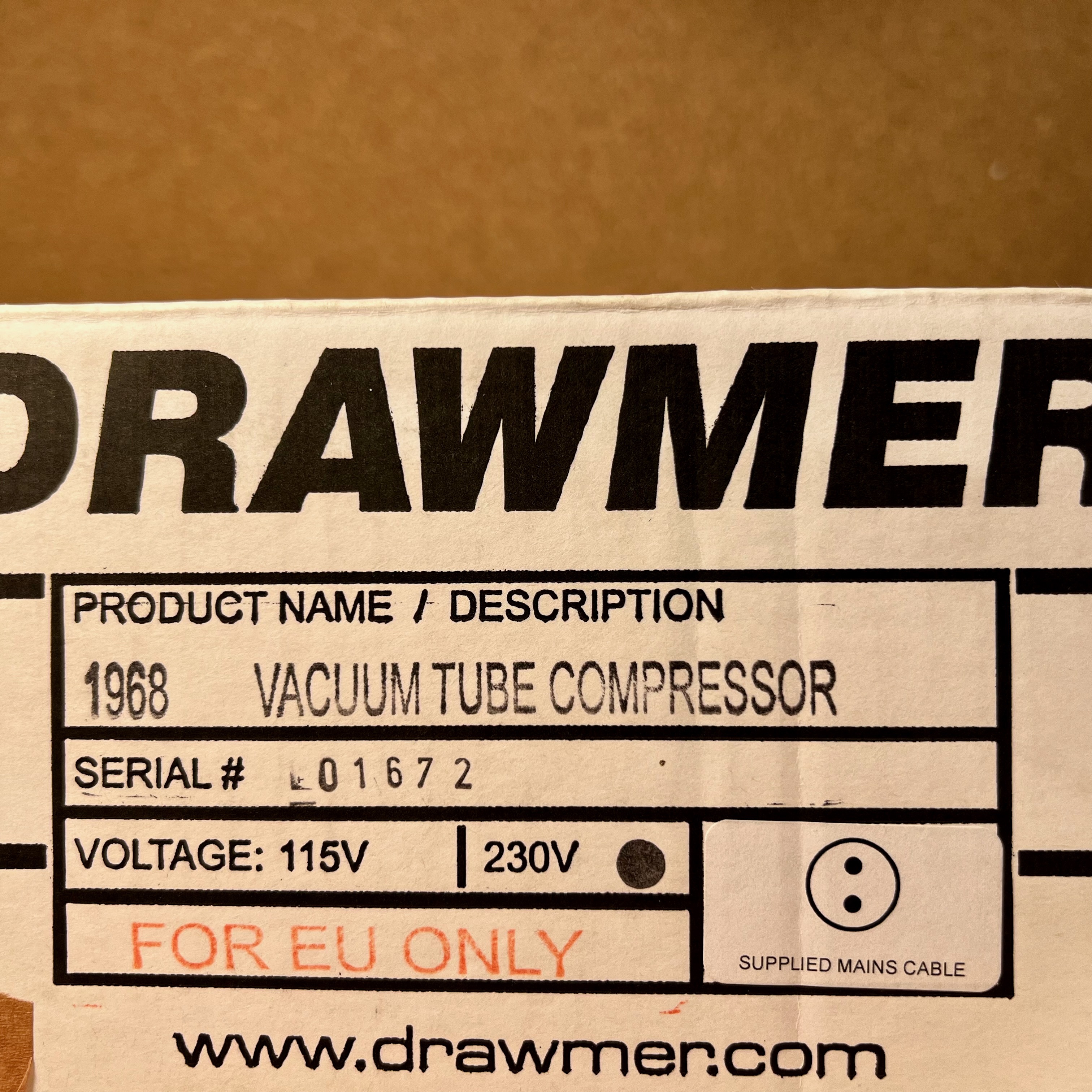 Drawmer 1968 MkII Dual Channel Tube Compressor (36615)