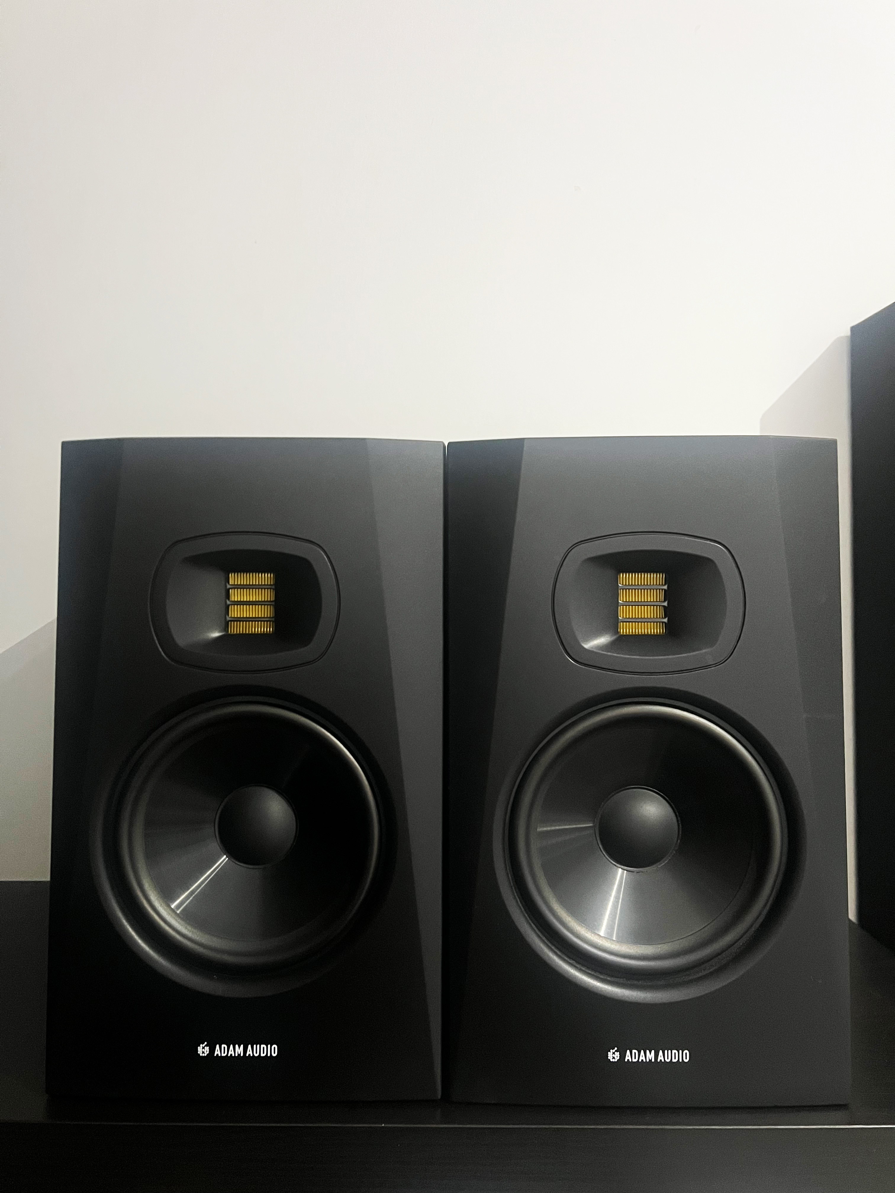 Enceintes Monitoring Adam Audio T7V (paire) + mousses isolation + câbles Cordial – excellent état – cartons d’origine