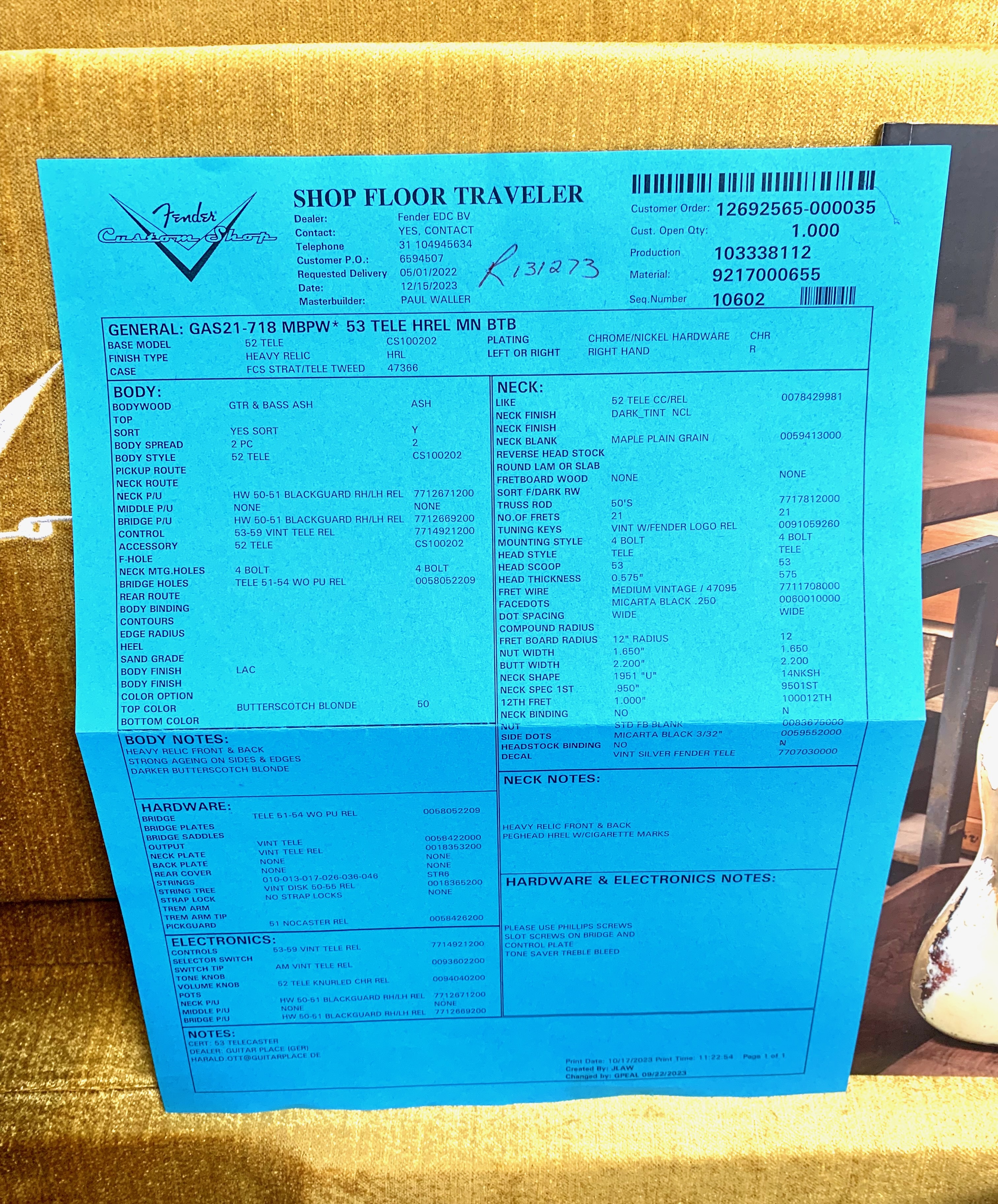 Fender Custom Shop '53 Heavy Relic Telecaster (33542)