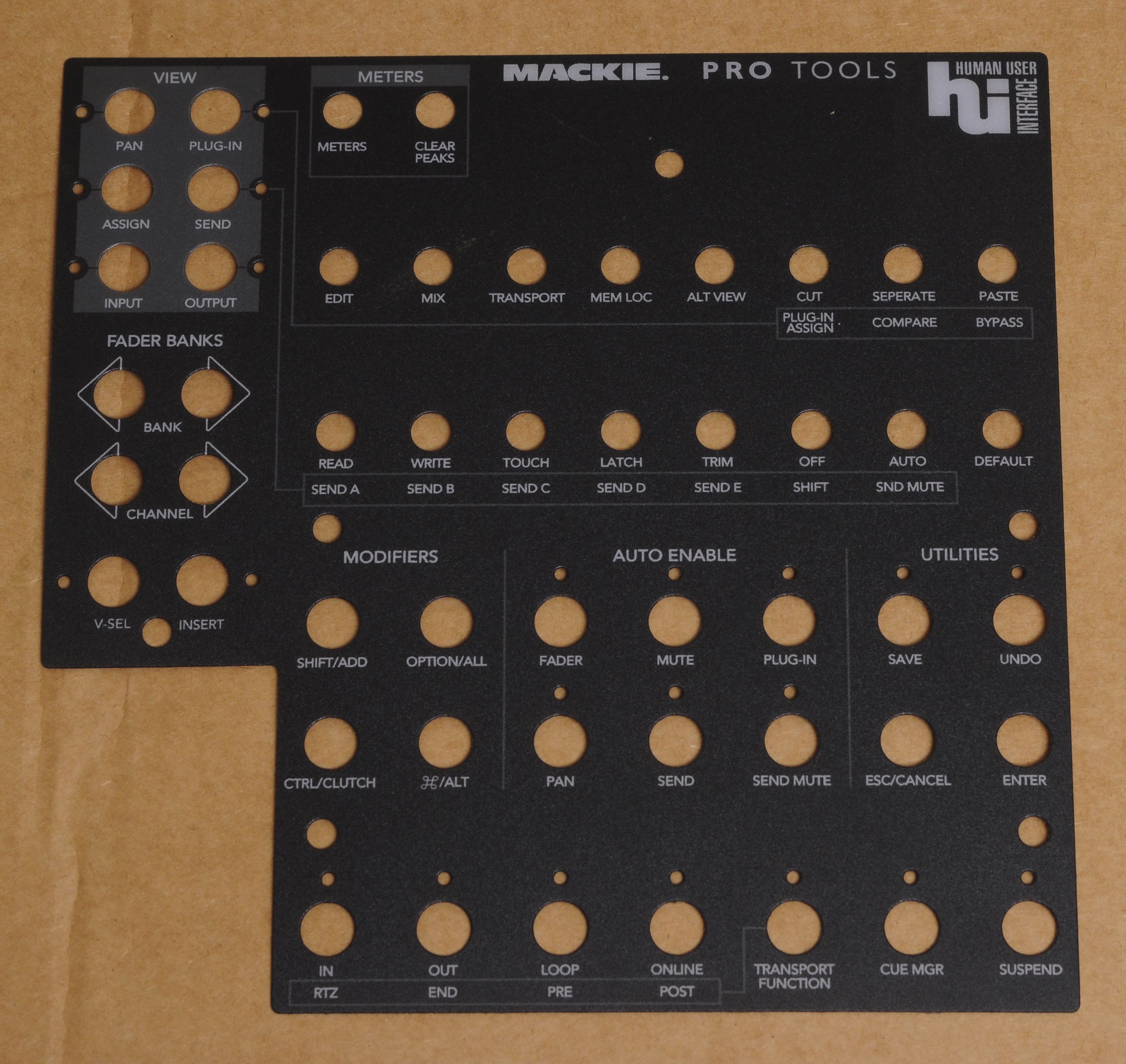 Overlay autocollant PRO TOOLS pour Mackie control universal MK1