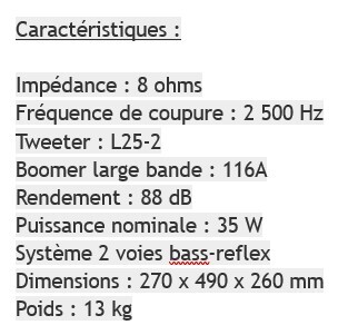 Specifs JBL L16