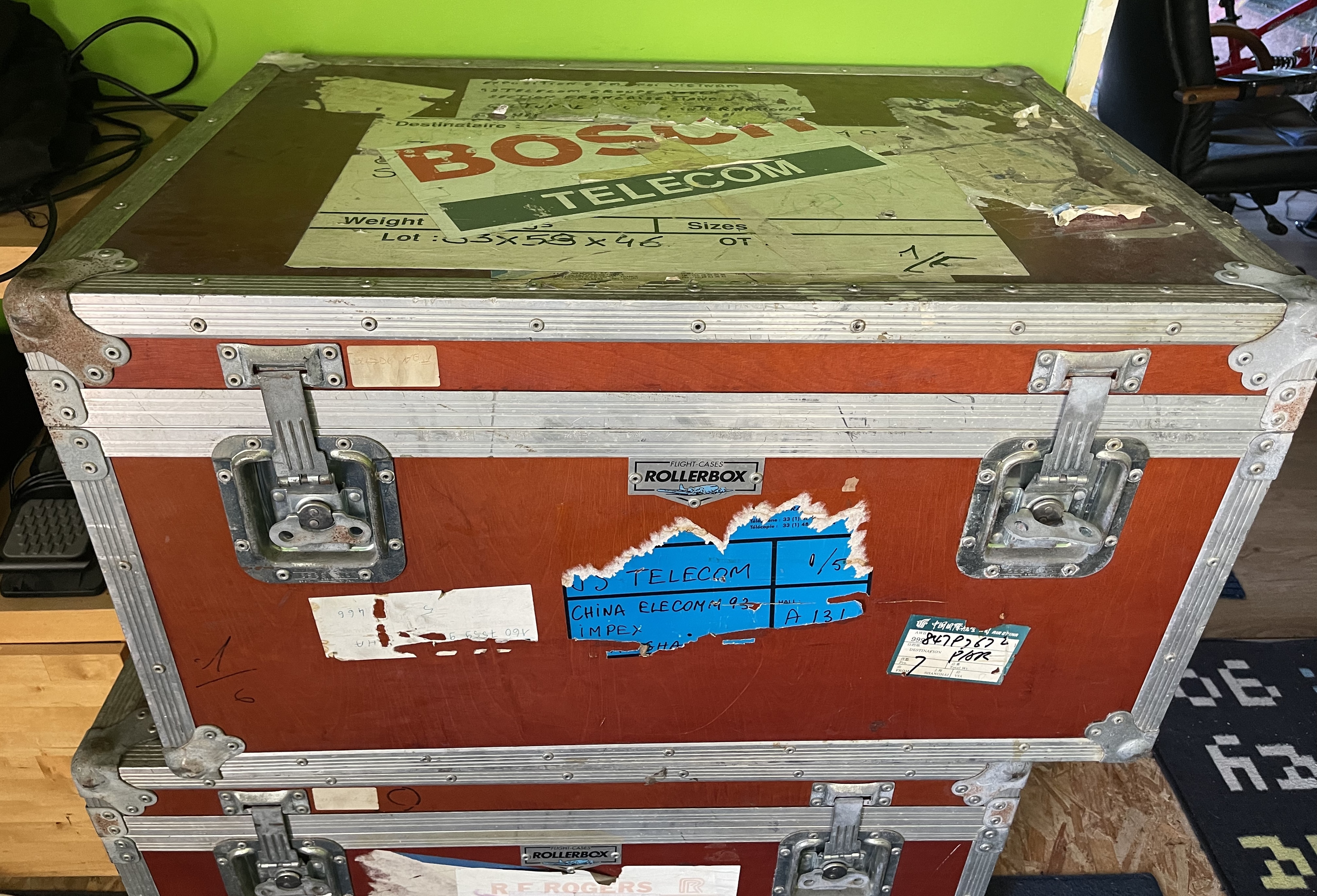 2 Flight-case professionnel Rollerbox – 85 x 83 x 46 cm