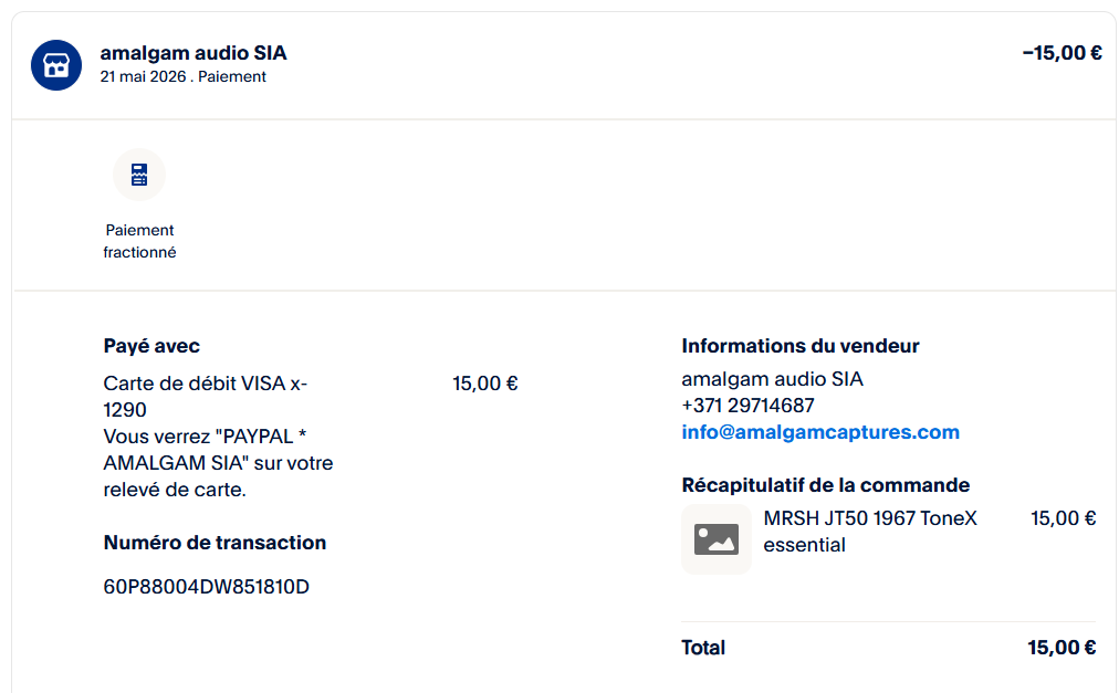achat amalgam audio