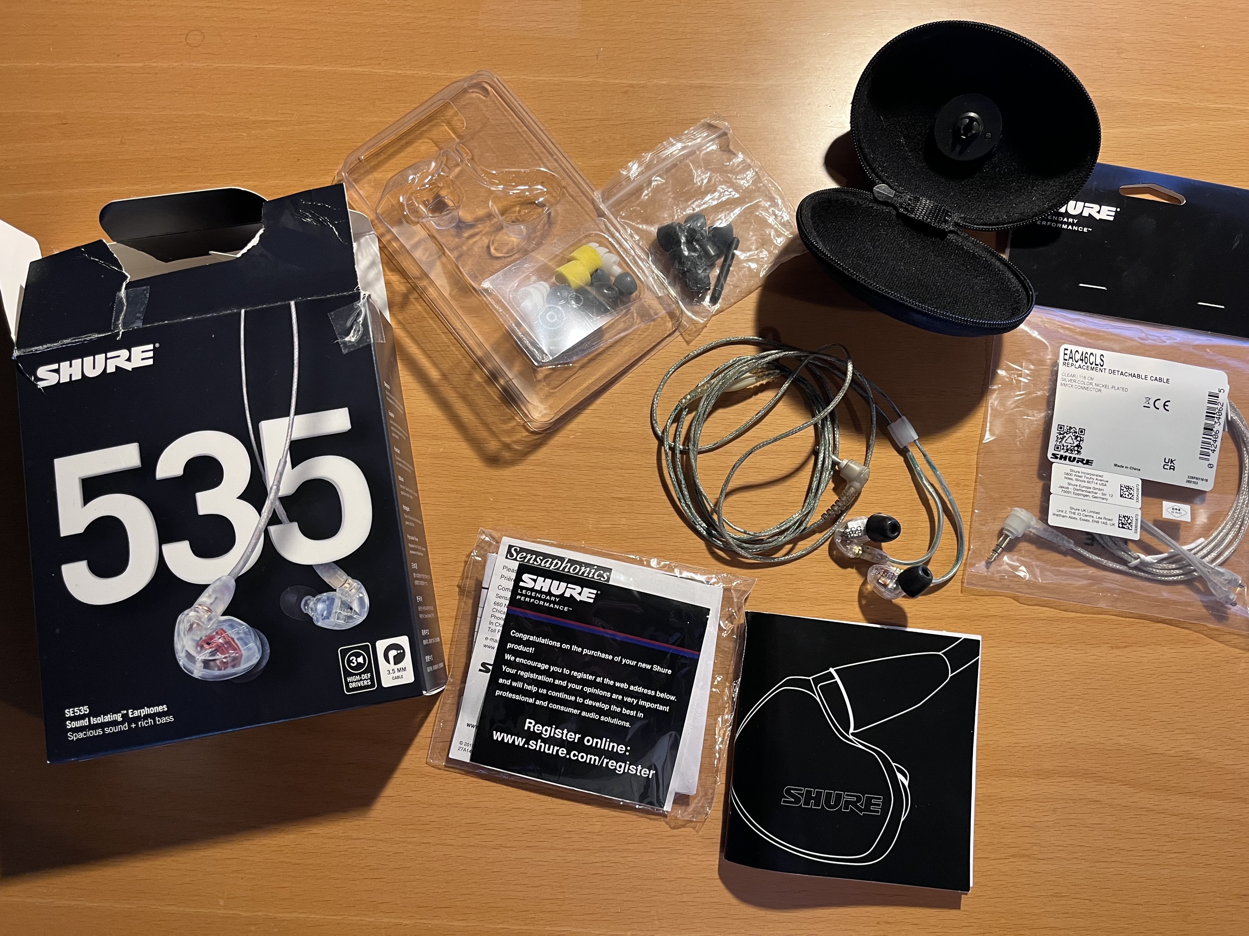 Écouteurs In-Ear Shure SE 535 (+ câble neuf et accessoires)