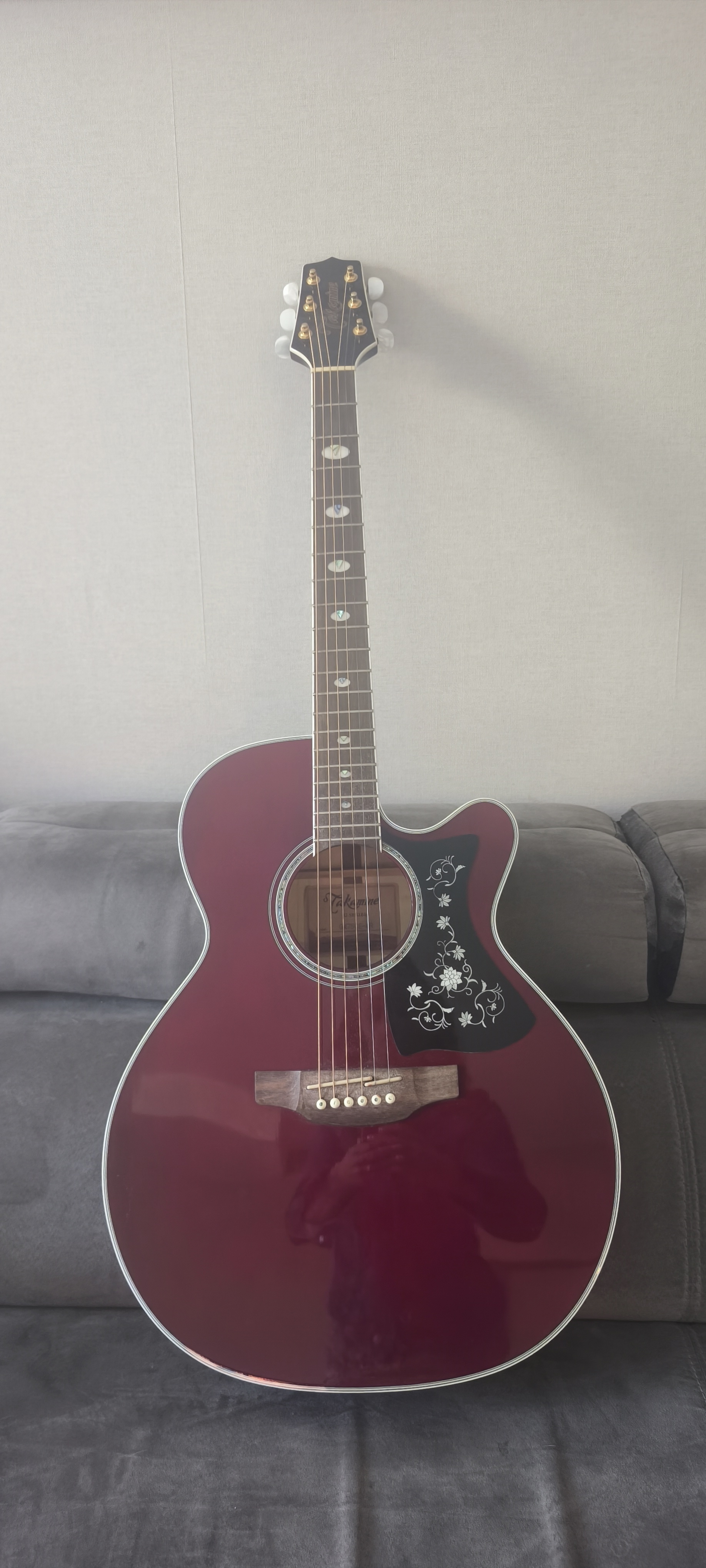 Vente guitare électro-acoustique takamine gn75 ce couleur rouge