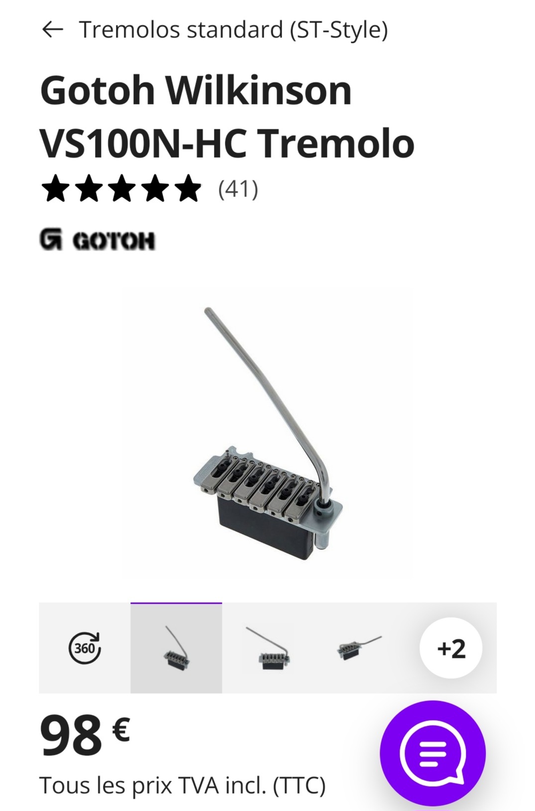 Vends vibrato Wilkinson VS 100 N-HC port compris