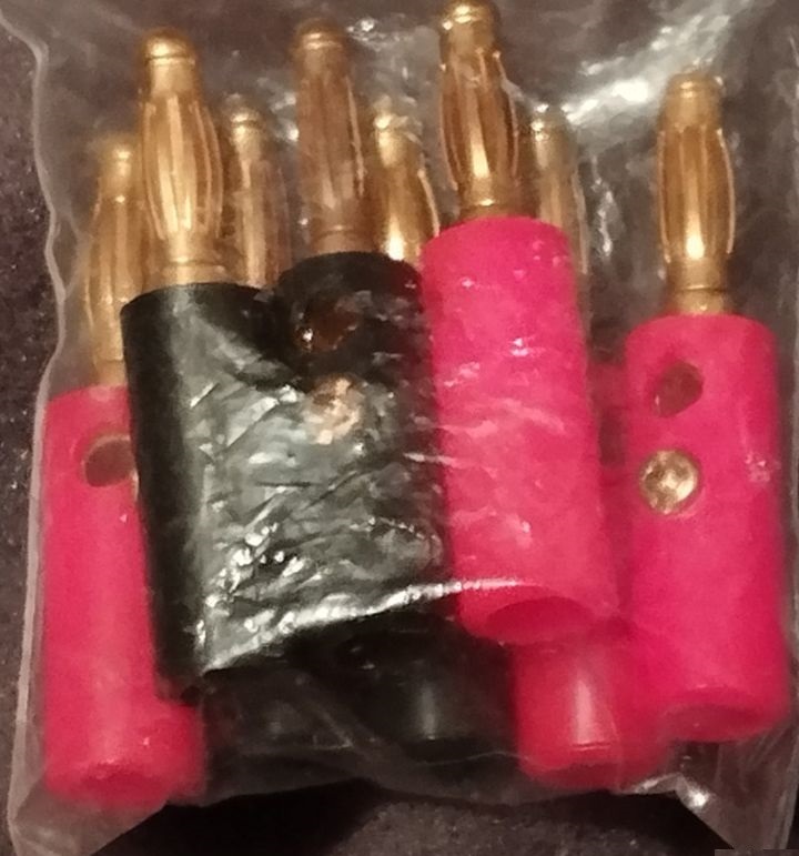 Audiophile / 8 x Fiches Bananes / Plaqué Or / 4 mm2 / Art Audio FB