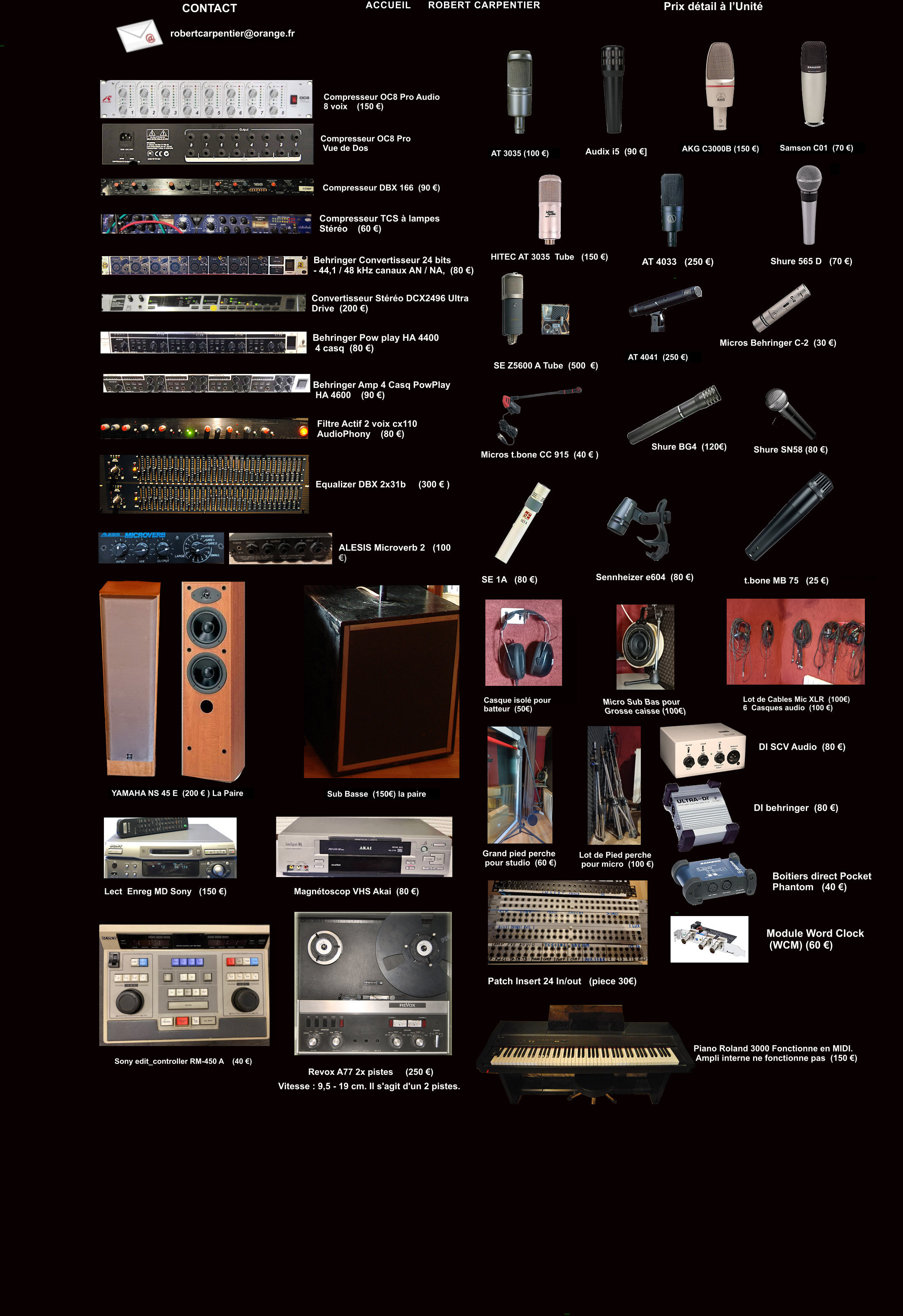 Vends Materiel Sudio d'enregistrement