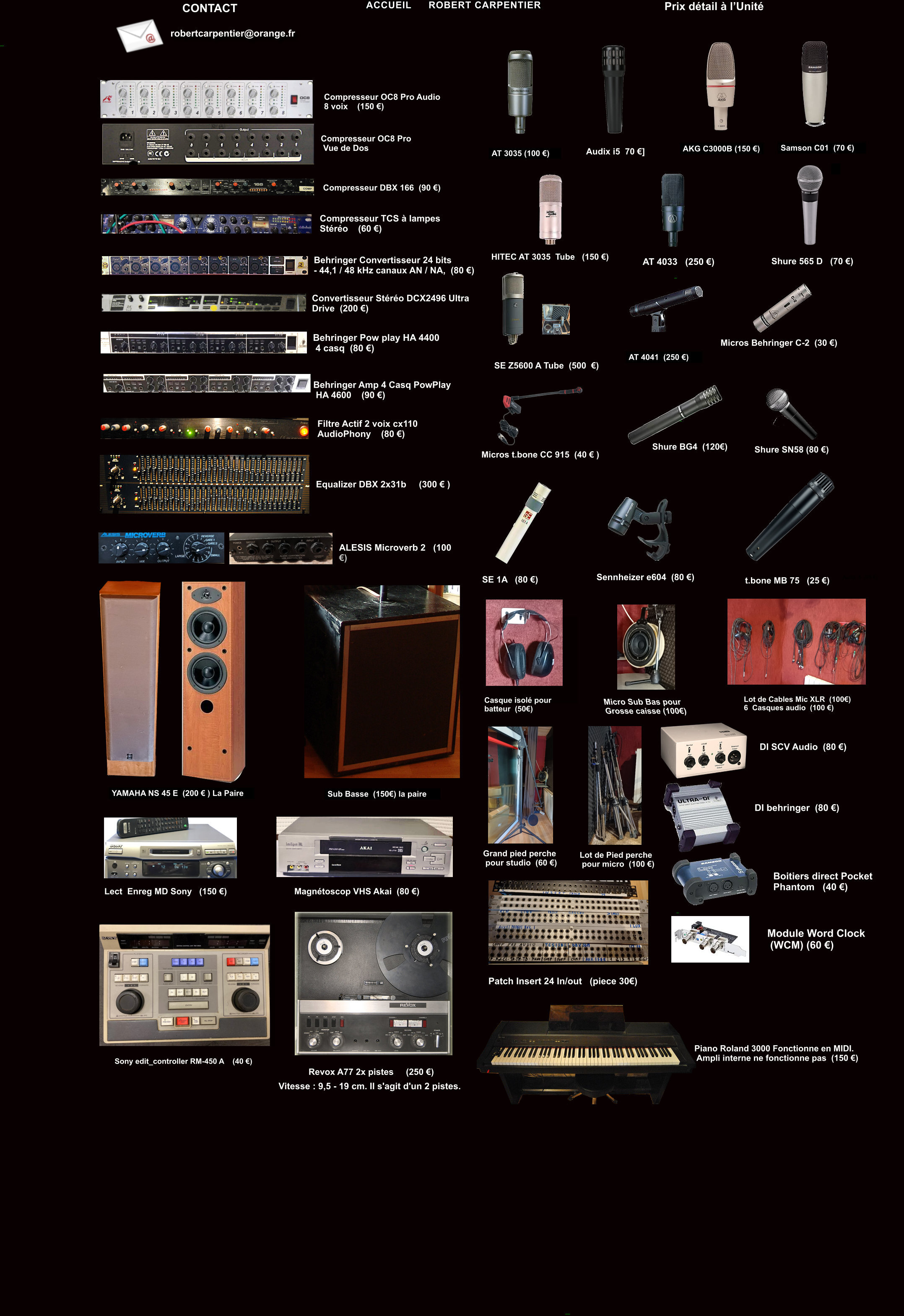 Vends Materiel Sudio d'enregistrement