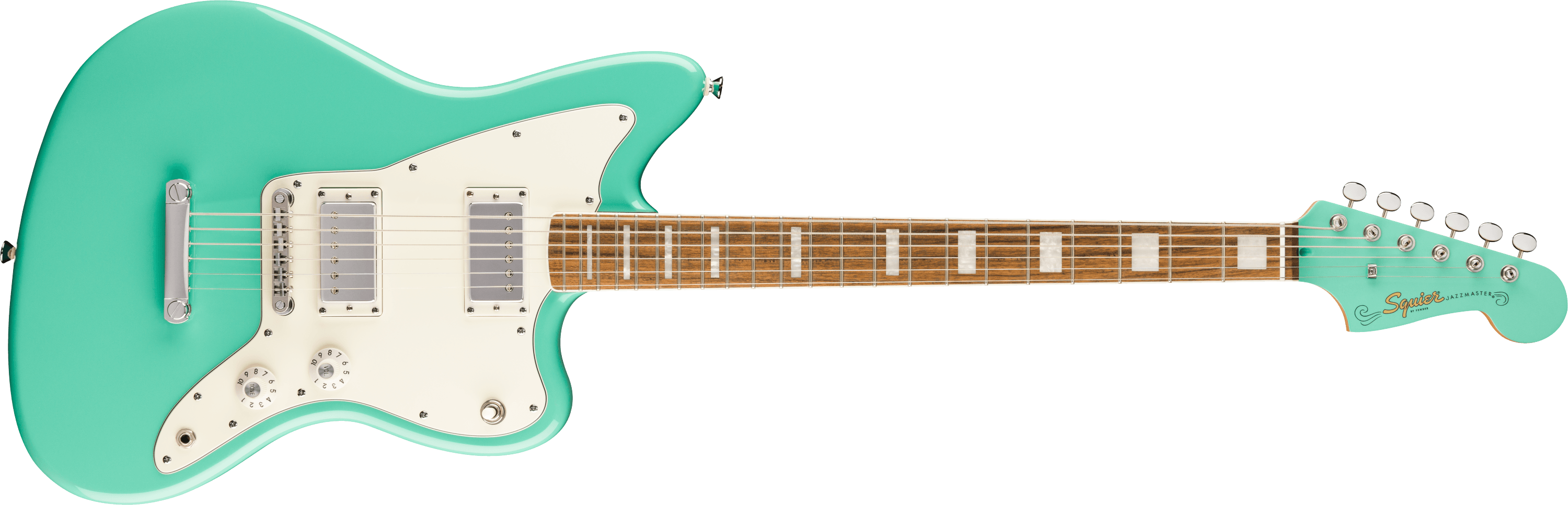 Squier Paranormal Baritone Jazzmaster HH : Paranormal Baritone Jazzmaster HH Sea Foam Green